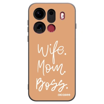 Picasee silikonowe czarne etui na OPPO Find X9 Pro - Boss Mama