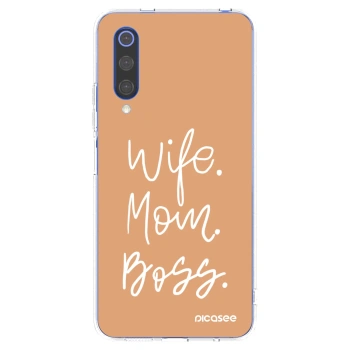 Picasee silikonowe przeźroczyste etui na Xiaomi Mi 9 SE - Boss Mama