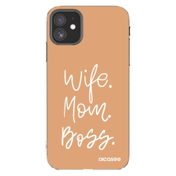 Picasee silikonowe przeźroczyste etui na Apple iPhone 11 - Boss Mama
