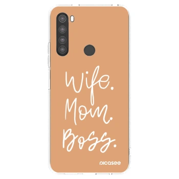 Picasee silikonowe przeźroczyste etui na Xiaomi Redmi Note 8 - Boss Mama