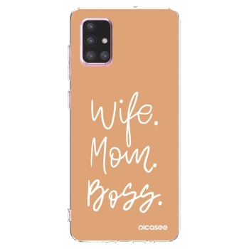 Picasee silikonowe przeźroczyste etui na Samsung Galaxy A71 A715F - Boss Mama