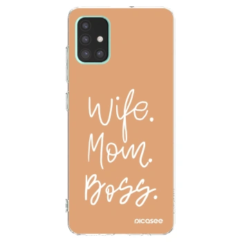 Picasee silikonowe przeźroczyste etui na Samsung Galaxy A51 A515F - Boss Mama