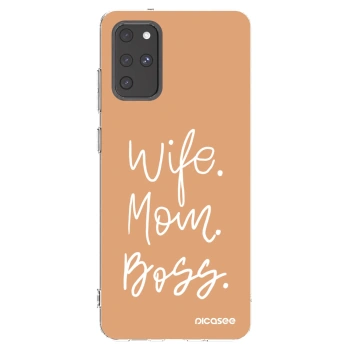 Picasee silikonowe przeźroczyste etui na Samsung Galaxy S20+ G985F - Boss Mama