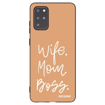 Picasee silikonowe czarne etui na Samsung Galaxy S20+ G985F - Boss Mama