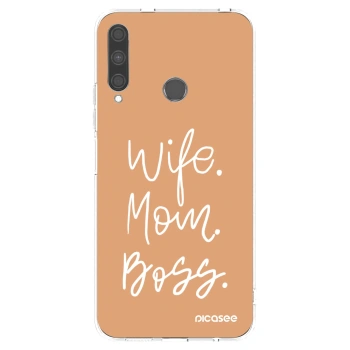 Picasee silikonowe przeźroczyste etui na Huawei P40 Lite E - Boss Mama