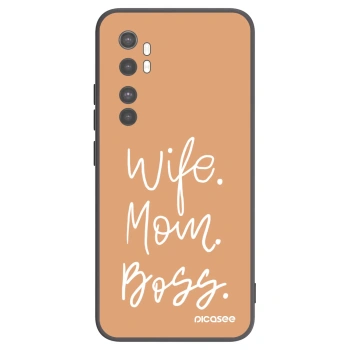Picasee silikonowe czarne etui na Xiaomi Mi Note 10 Lite - Boss Mama