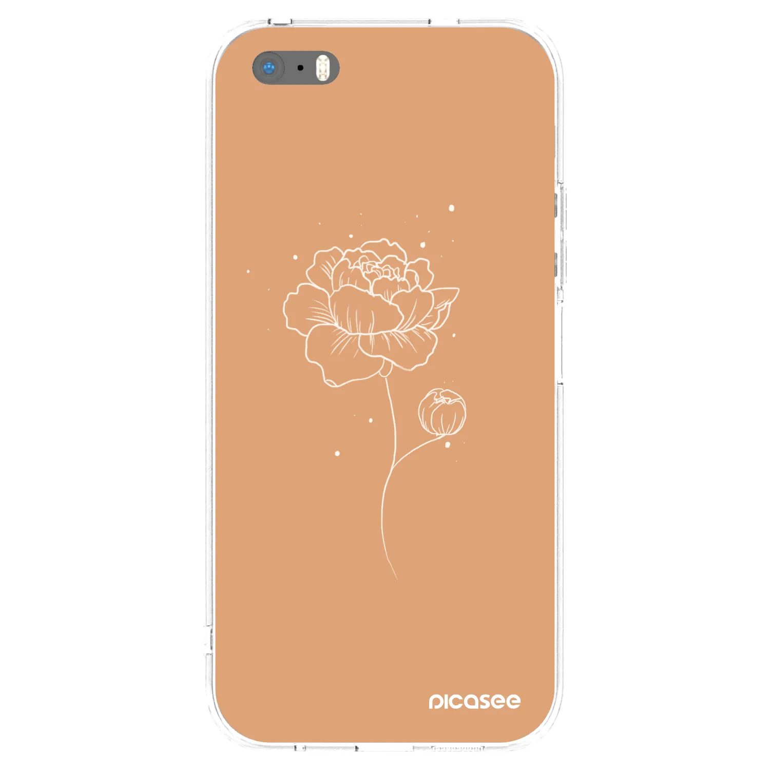 Picasee silikonowe przeźroczyste etui na Apple iPhone 5/5S/SE - Peonies