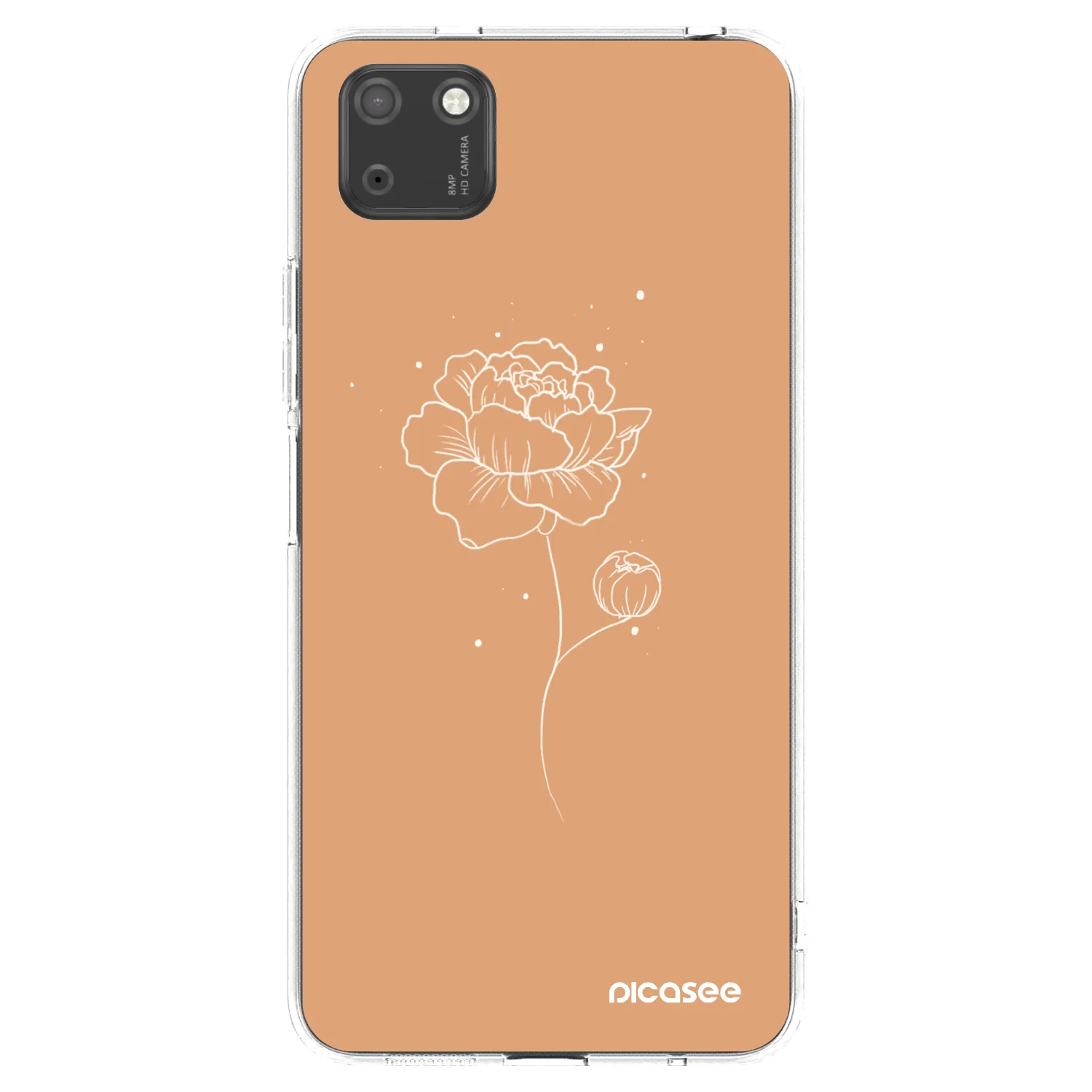 Picasee silikonowe przeźroczyste etui na Huawei Y5P - Peonies
