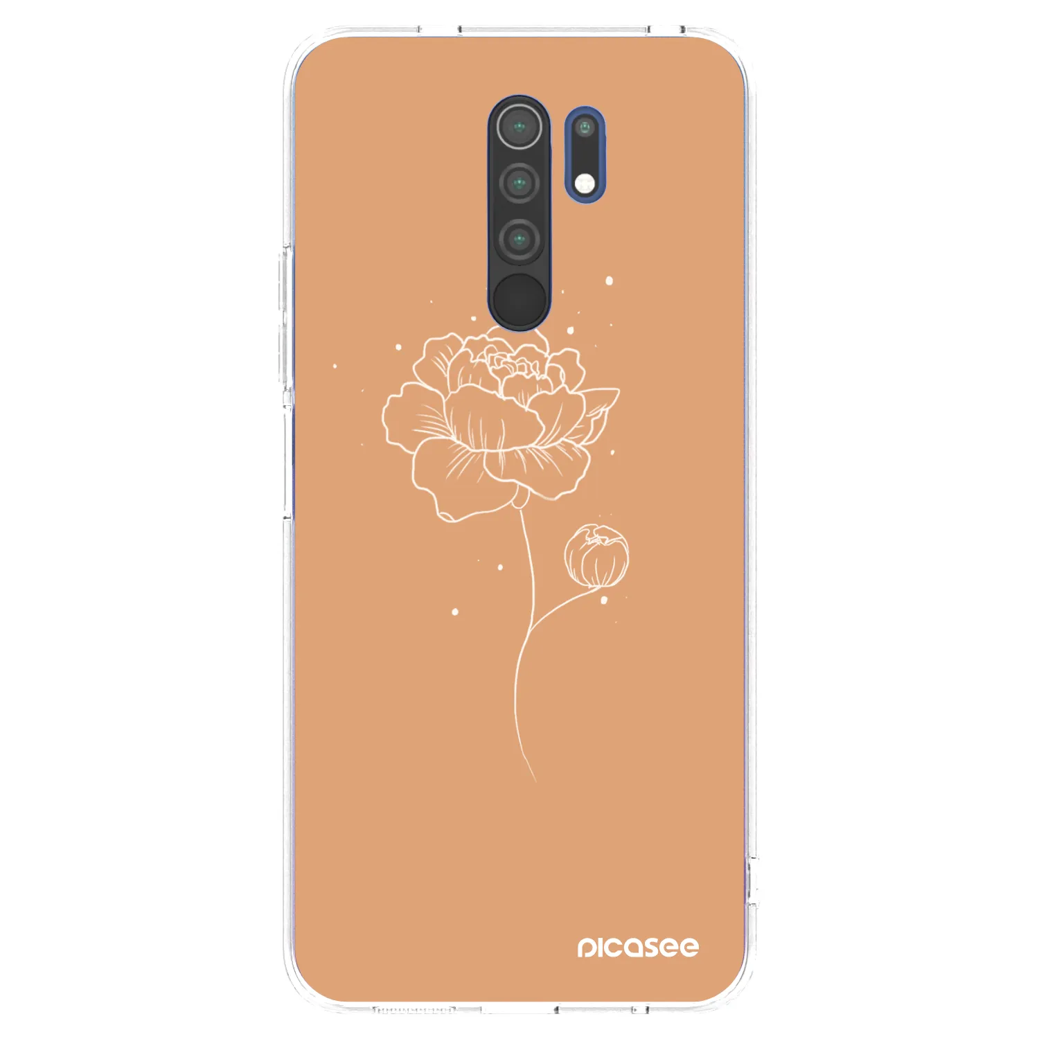 Picasee silikonowe przeźroczyste etui na Xiaomi Redmi 9 - Peonies