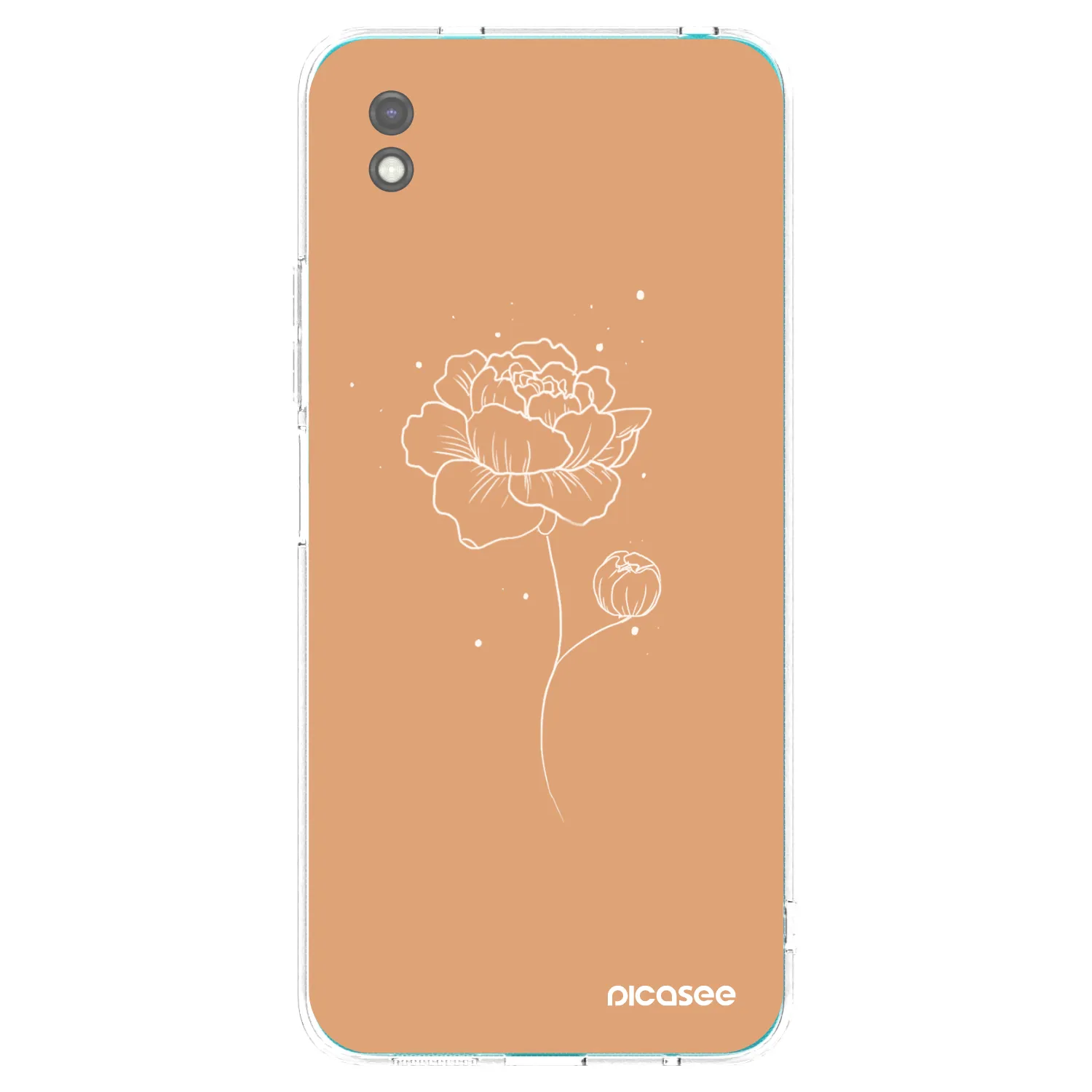 Picasee silikonowe czarne etui na Xiaomi Redmi 9A - Peonies