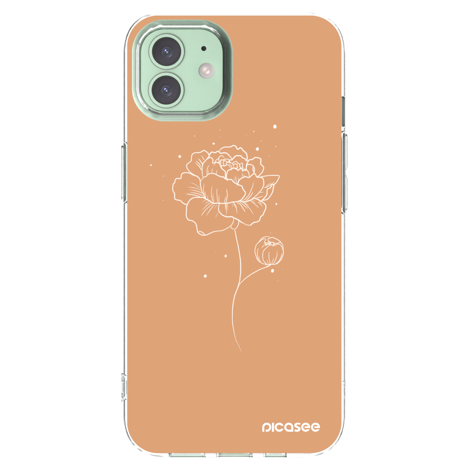 Picasee silikonowe przeźroczyste etui na Apple iPhone 12 Pro - Peonies