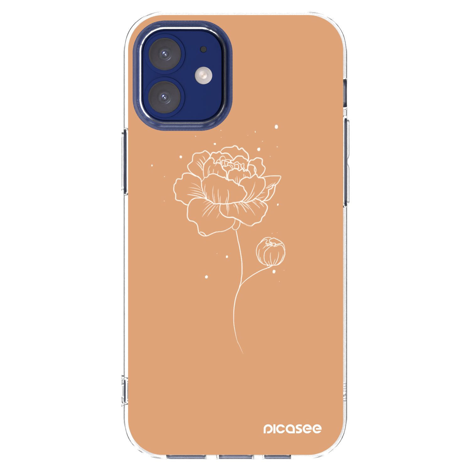 Picasee silikonowe przeźroczyste etui na Apple iPhone 12 mini - Peonies