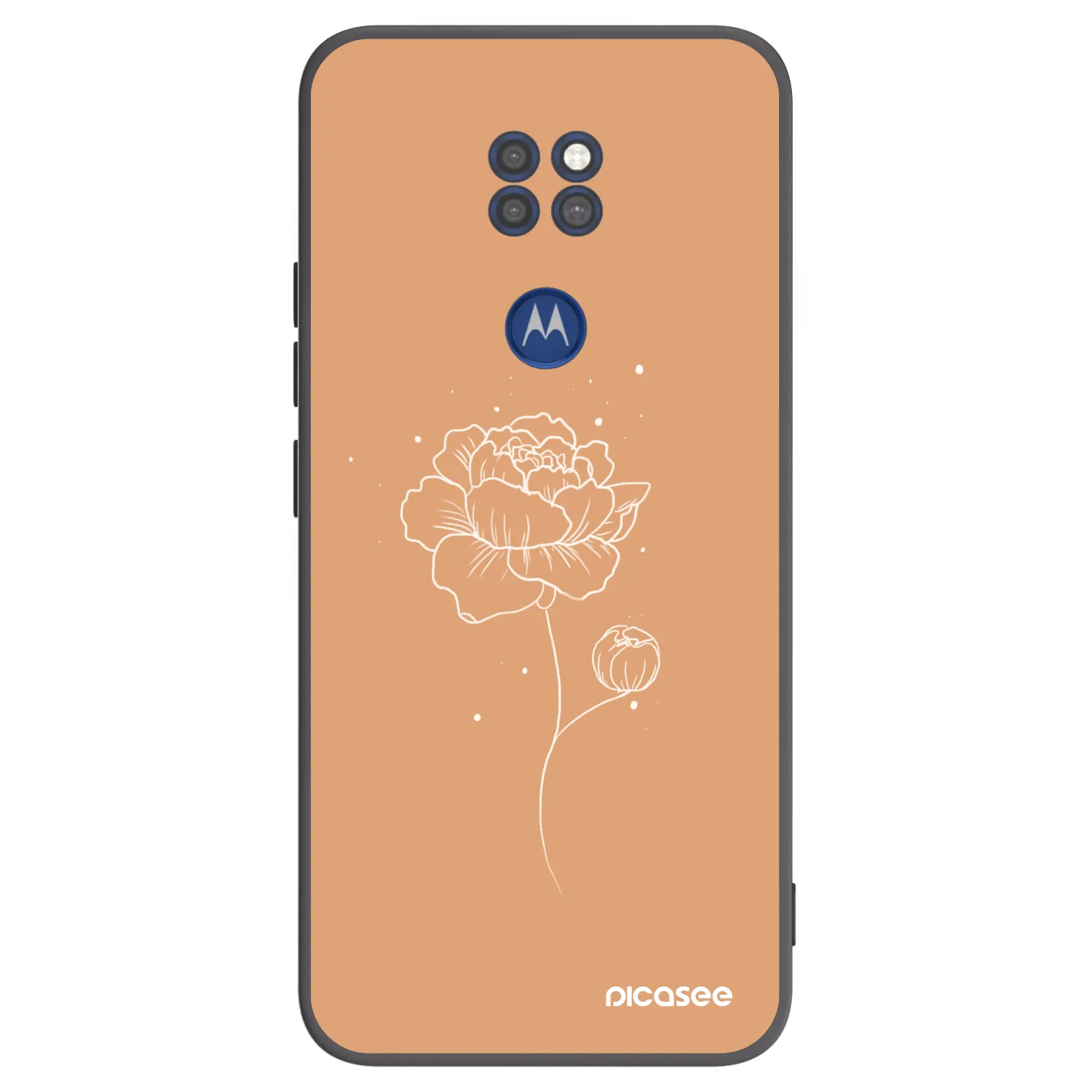 Picasee silikonowe czarne etui na Motorola Moto G9 Play - Peonies