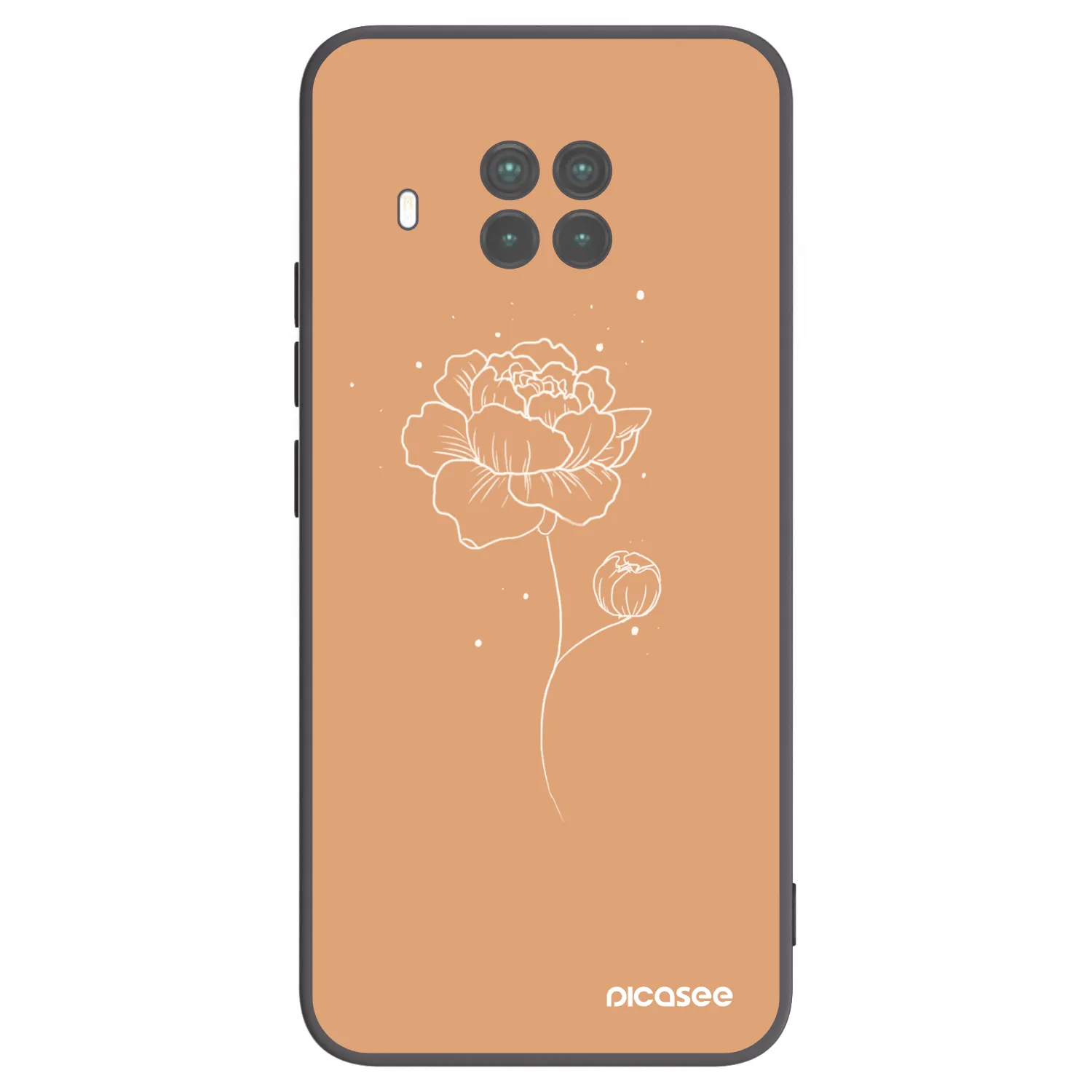 Picasee silikonowe czarne etui na Xiaomi Mi 10T Lite - Peonies
