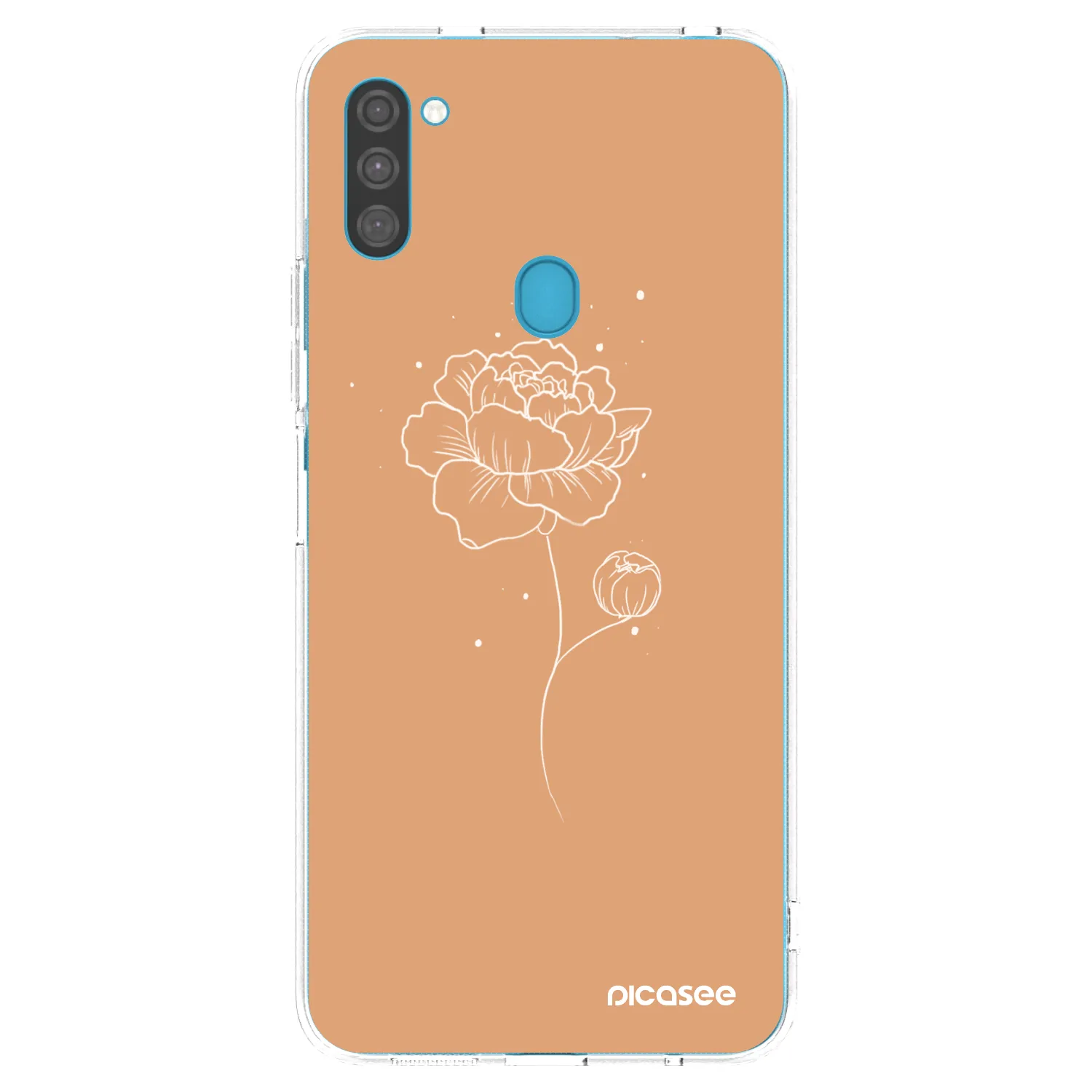 Picasee silikonowe przeźroczyste etui na Samsung Galaxy M11 - Peonies