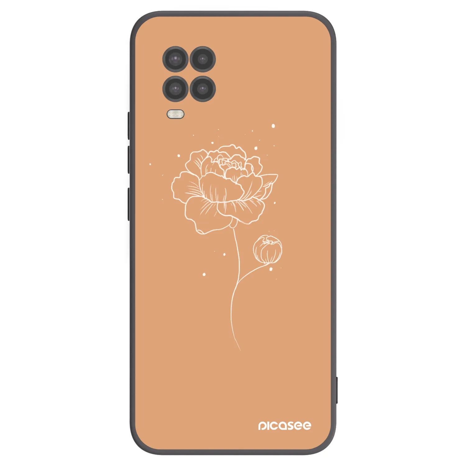 Picasee silikonowe czarne etui na Xiaomi Mi 10 Lite - Peonies