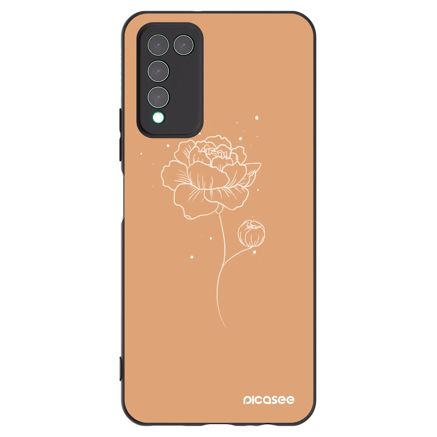 Picasee silikonowe czarne etui na Honor 10X Lite - Peonies