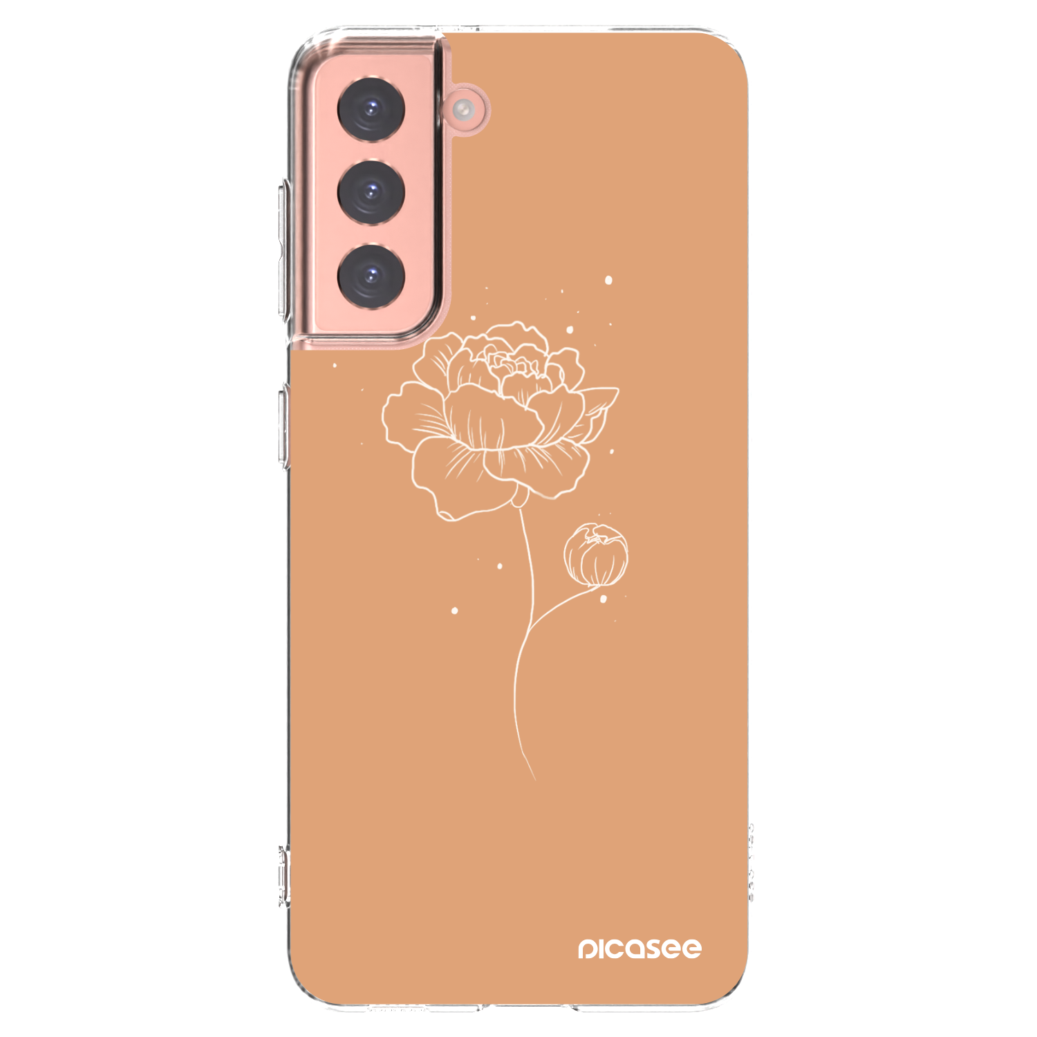 Picasee silikonowe przeźroczyste etui na Samsung Galaxy S21 5G G991B - Peonies