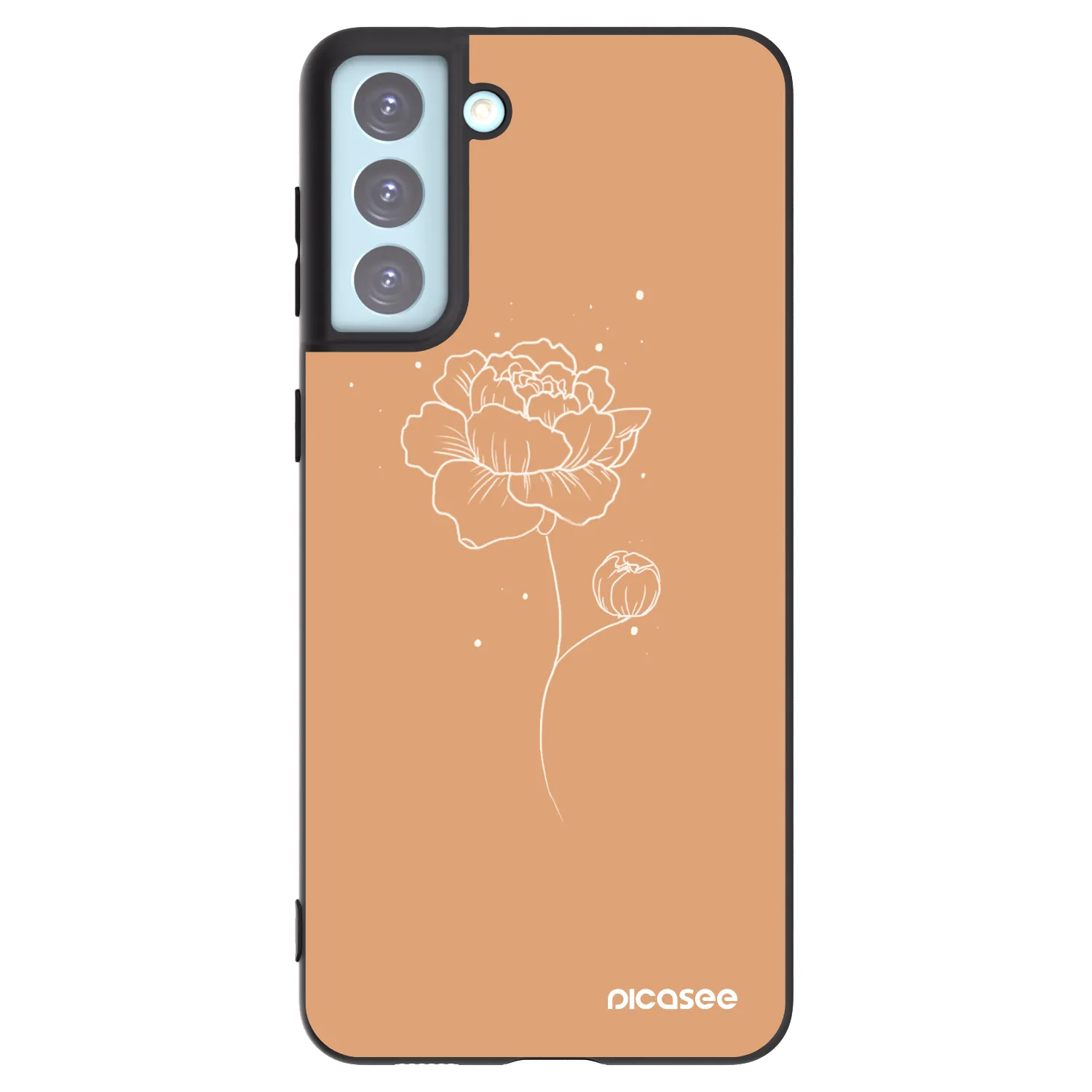 Picasee silikonowe czarne etui na Samsung Galaxy S21+ 5G G996F - Peonies