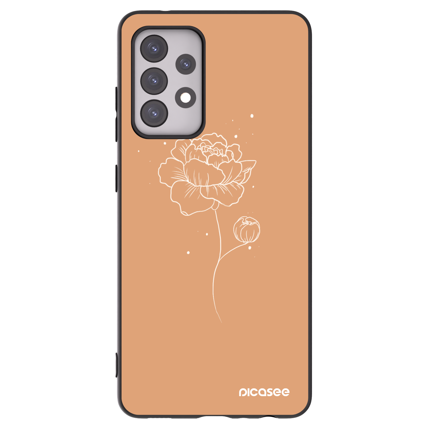 Picasee silikonowe czarne etui na Samsung Galaxy A52 5G A525F - Peonies