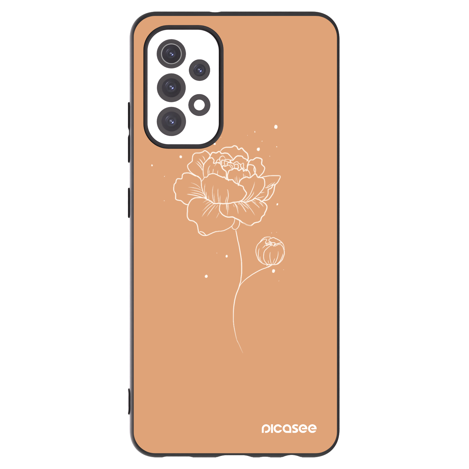 Picasee silikonowe czarne etui na Samsung Galaxy A32 5G A326B - Peonies