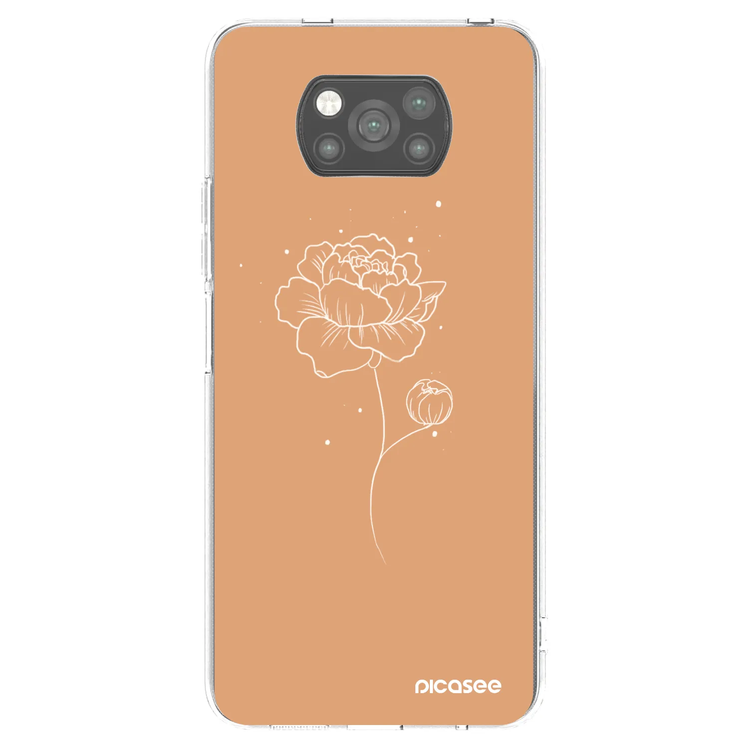 Picasee silikonowe czarne etui na Xiaomi Poco X3 Pro - Peonies