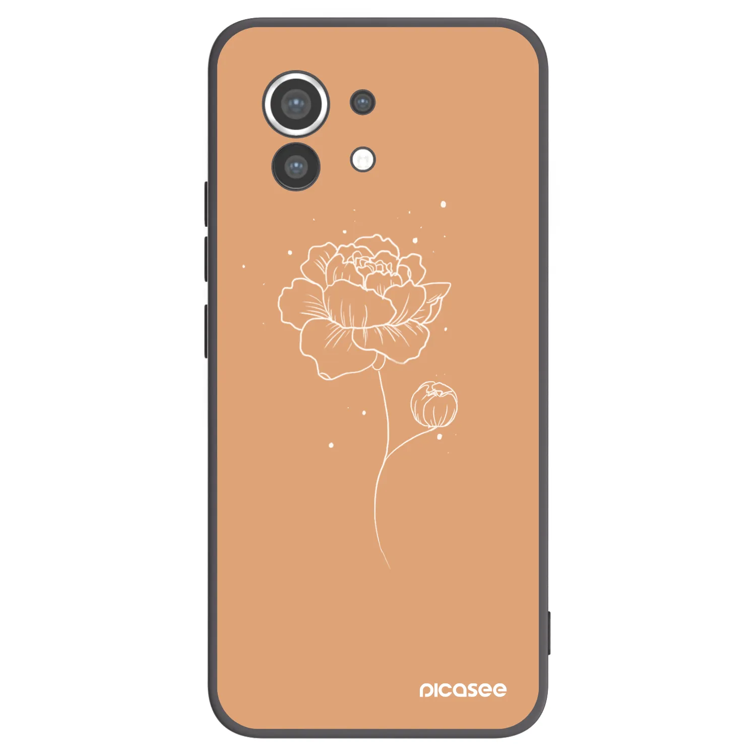 Picasee silikonowe czarne etui na Xiaomi Mi 11 - Peonies