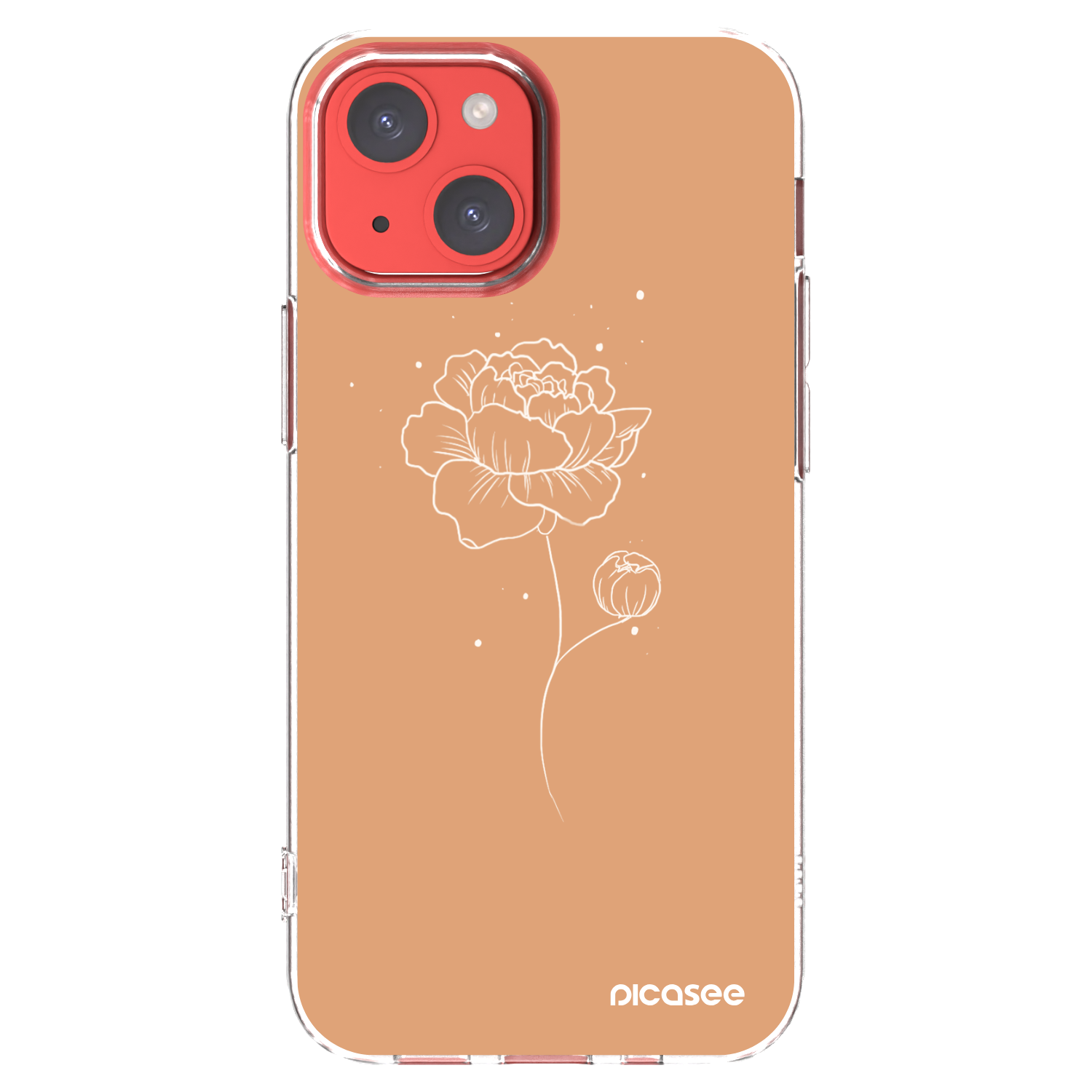 Picasee silikonowe przeźroczyste etui na Apple iPhone 13 mini - Peonies