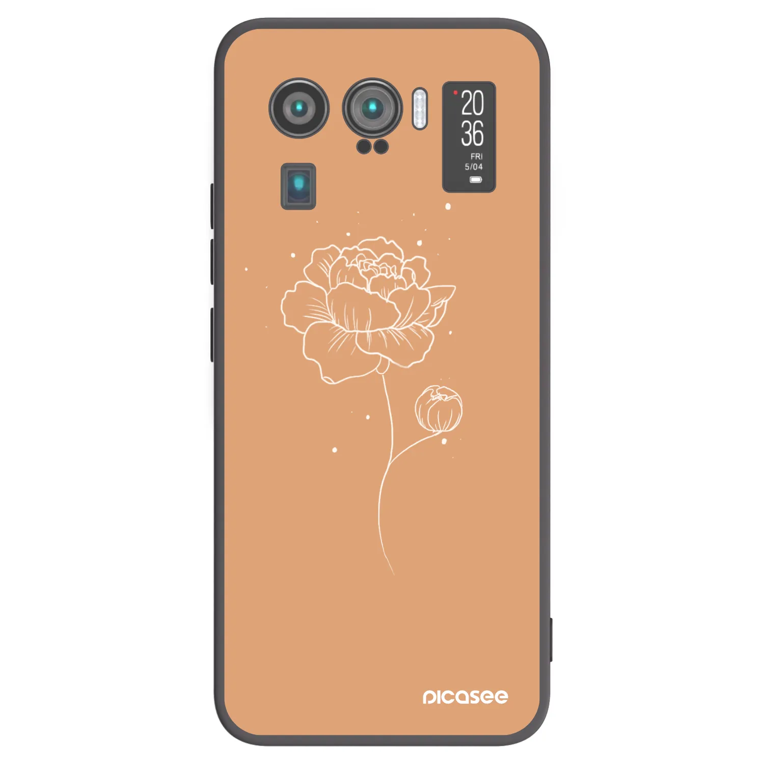 Picasee silikonowe czarne etui na Xiaomi Mi 11 Ultra - Peonies