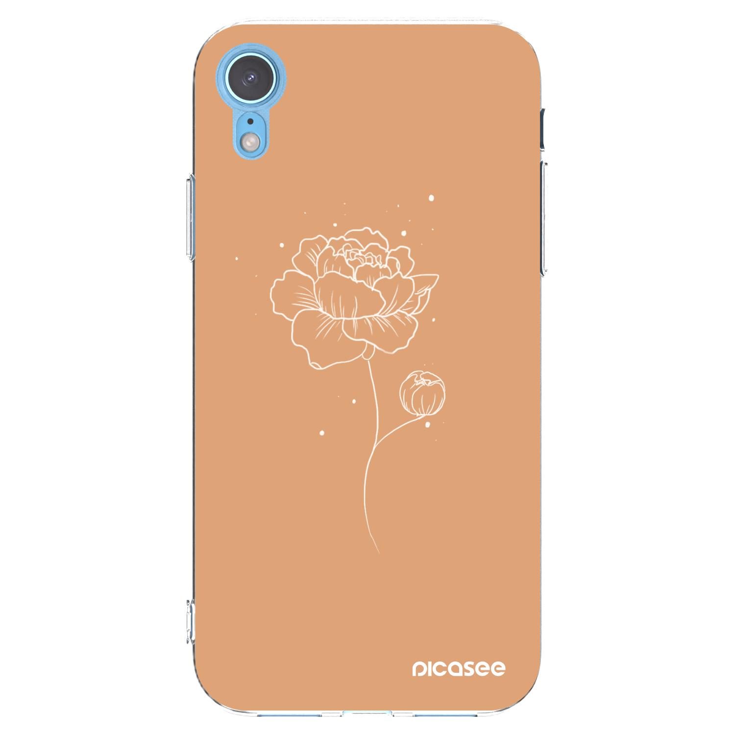 Picasee silikonowe przeźroczyste etui na Apple iPhone XR - Peonies
