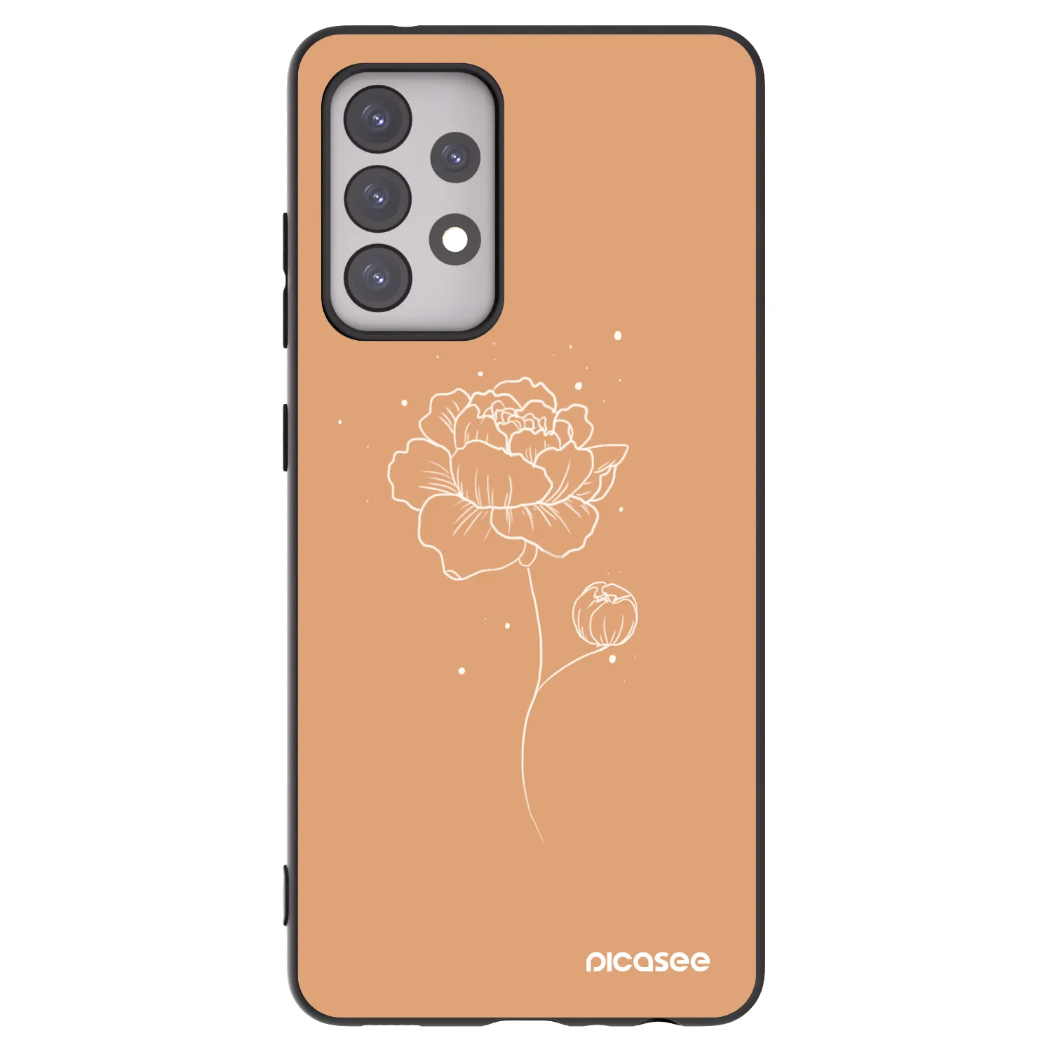 Picasee silikonowe czarne etui na Samsung Galaxy A52s 5G A528B - Peonies