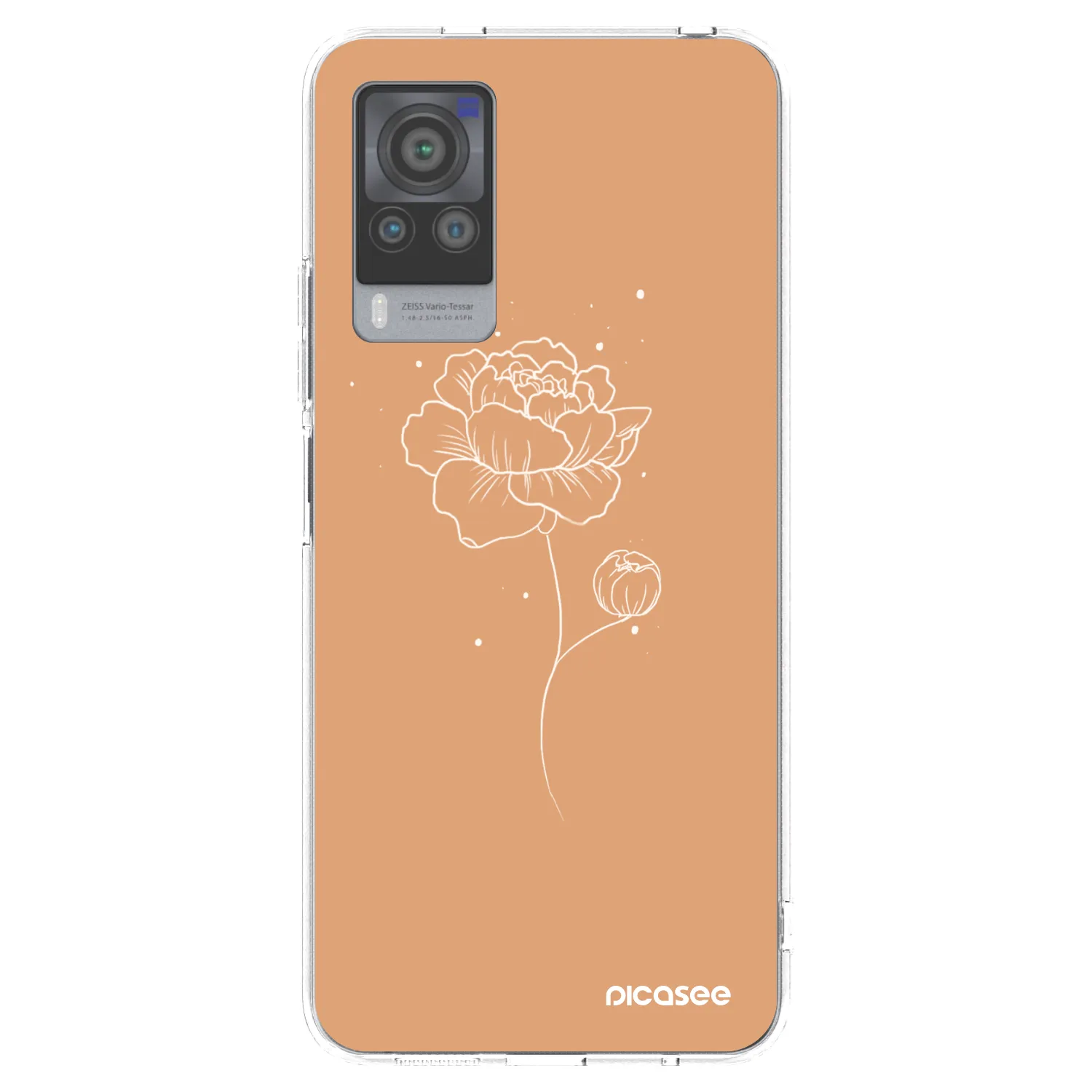 Picasee silikonowe przeźroczyste etui na Vivo X60 Pro 5G - Peonies