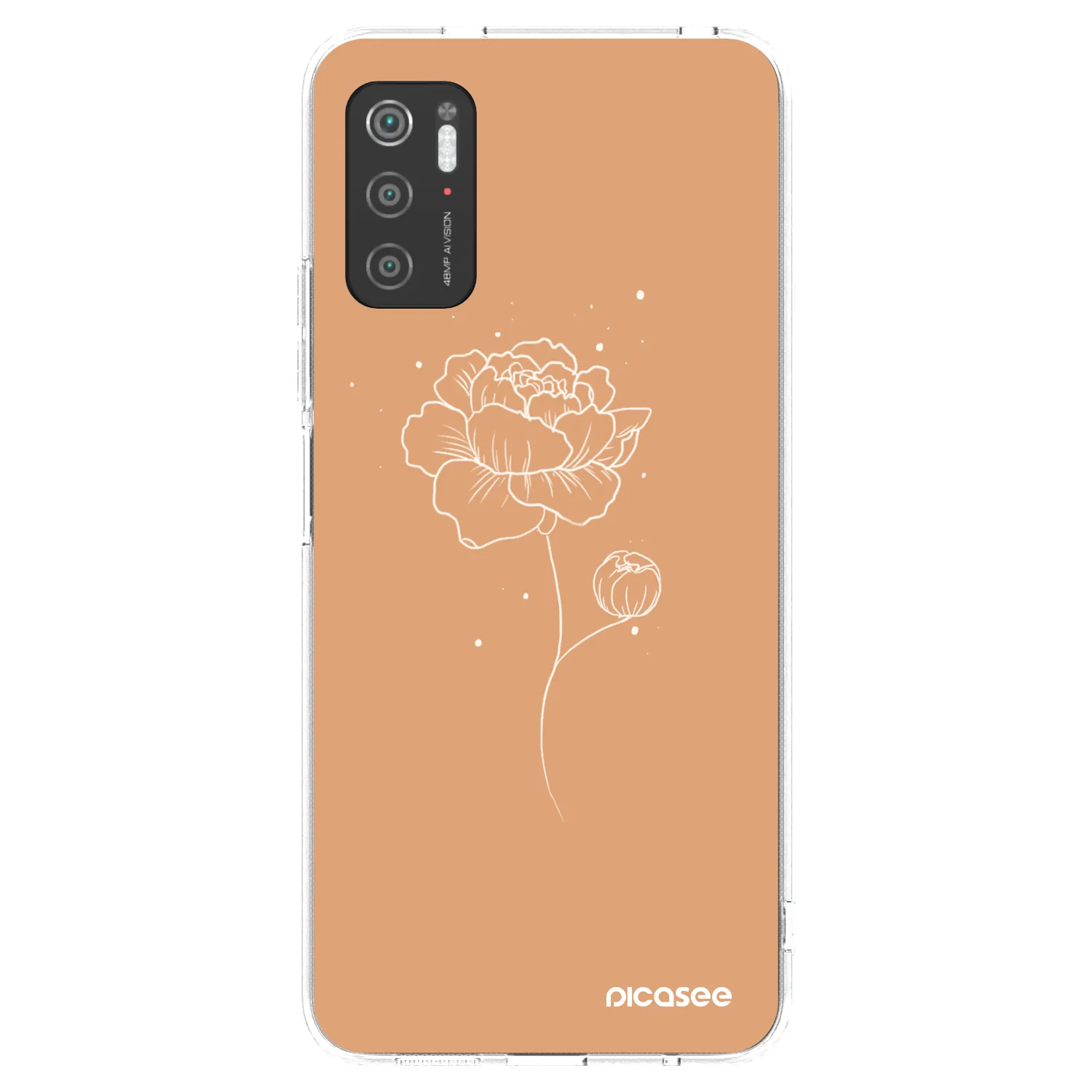 Picasee silikonowe przeźroczyste etui na Xiaomi Poco M3 Pro 5G - Peonies