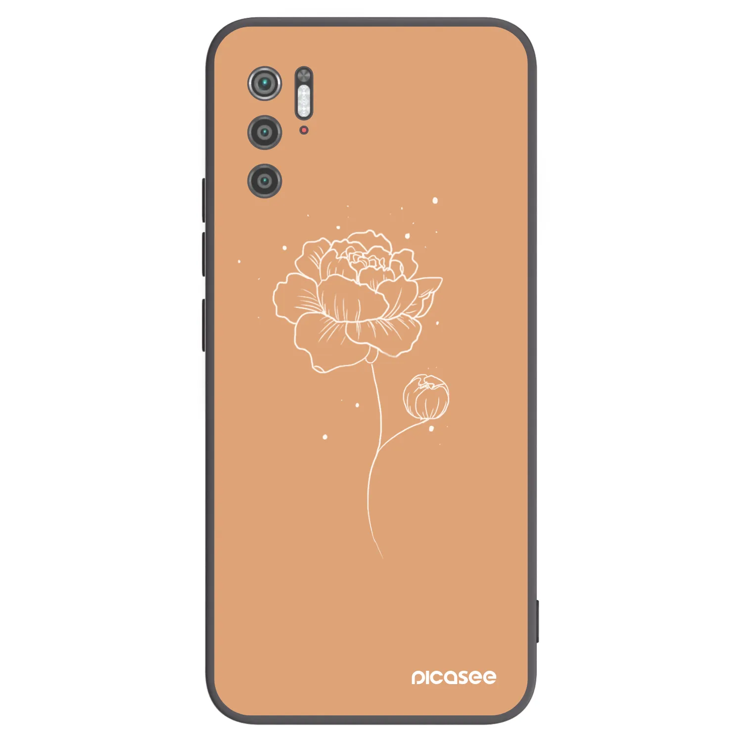 Picasee silikonowe czarne etui na Xiaomi Poco M3 Pro 5G - Peonies