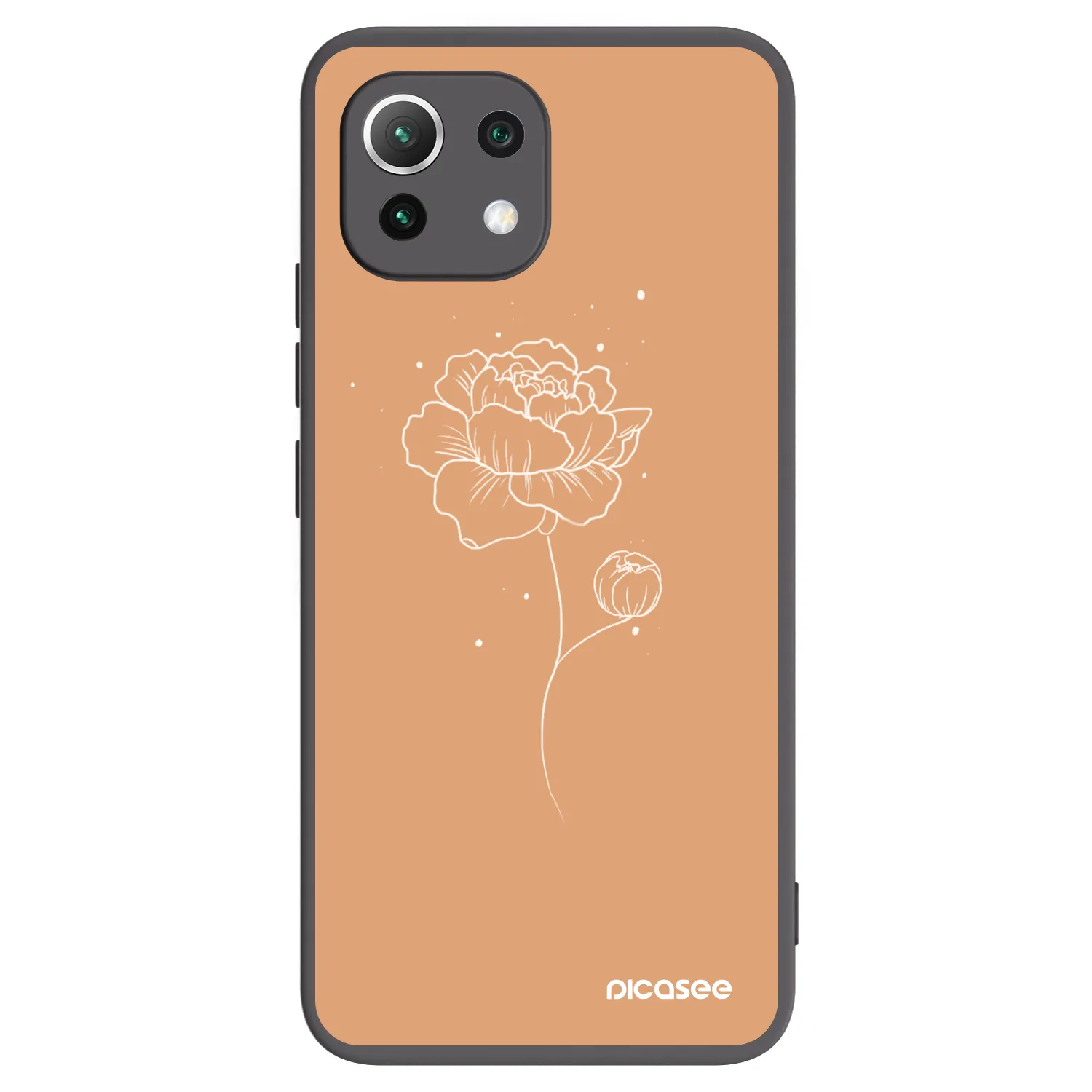 Picasee silikonowe czarne etui na Xiaomi 11 Lite 5G NE - Peonies