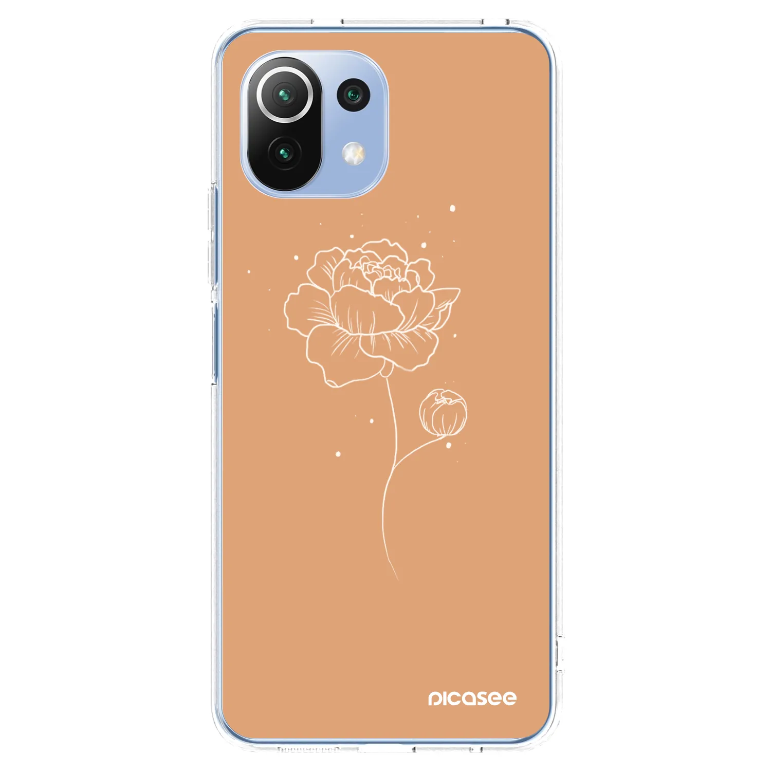 Picasee silikonowe przeźroczyste etui na Xiaomi 11 Lite 5G NE - Peonies