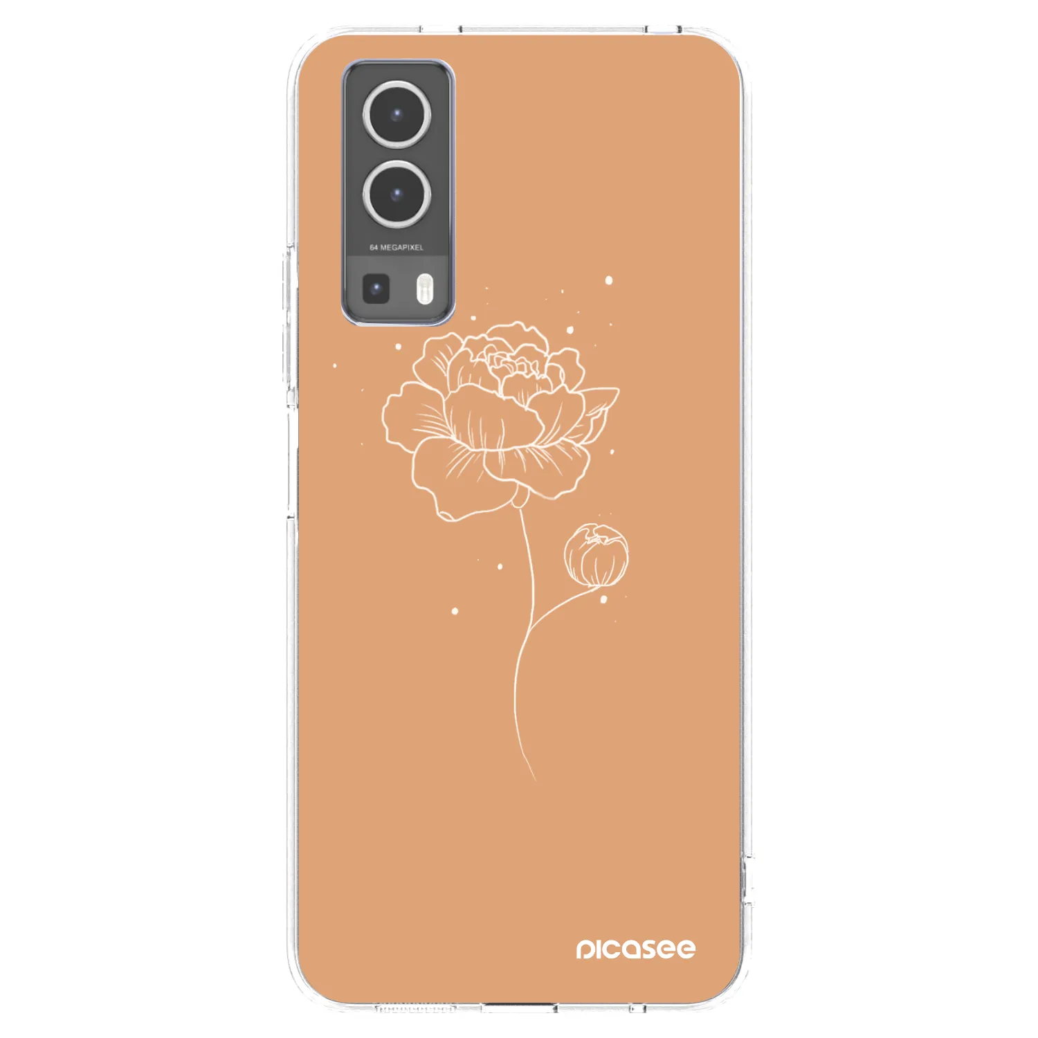 Picasee silikonowe przeźroczyste etui na Vivo Y72 5G - Peonies