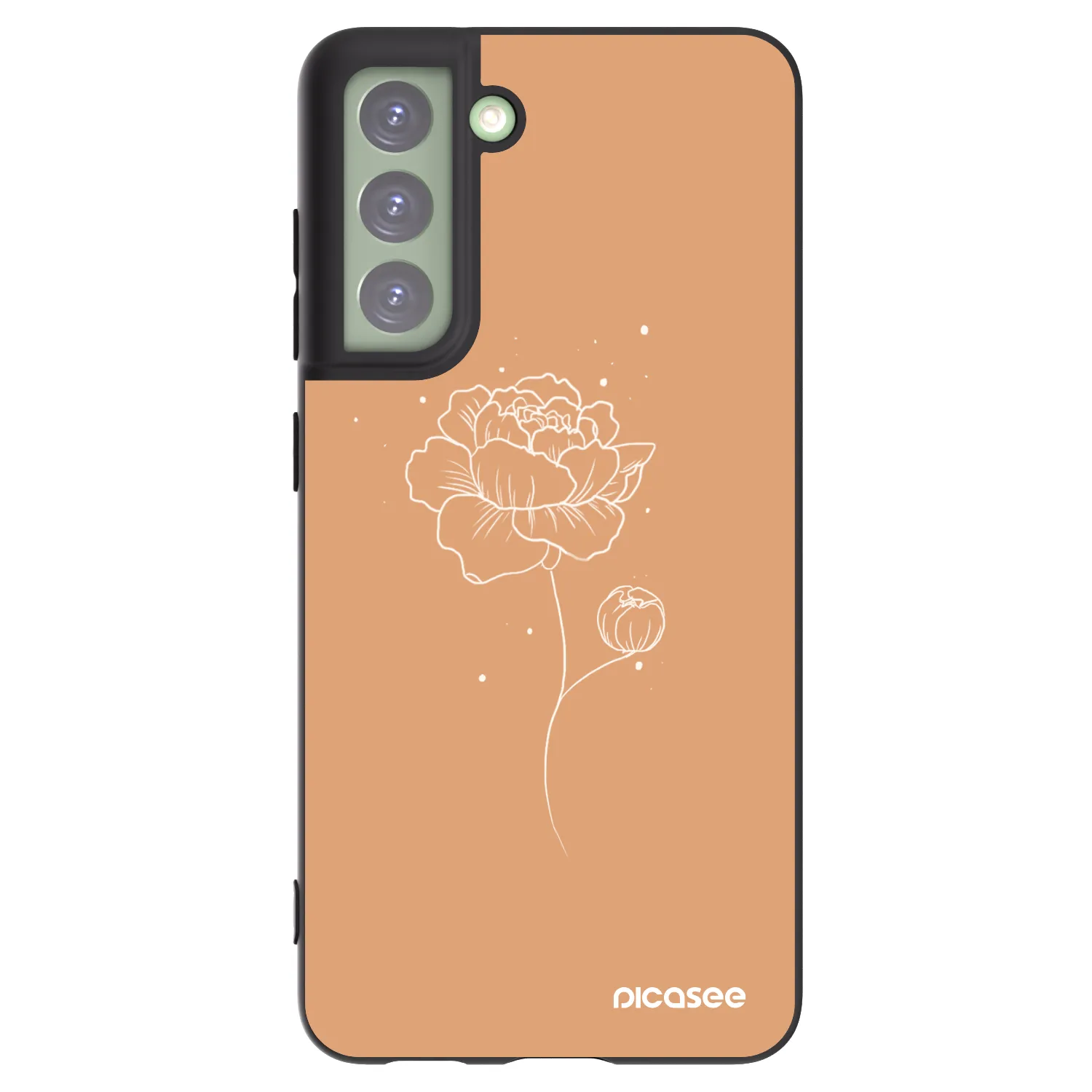 Picasee silikonowe czarne etui na Samsung Galaxy S21 FE 5G - Peonies