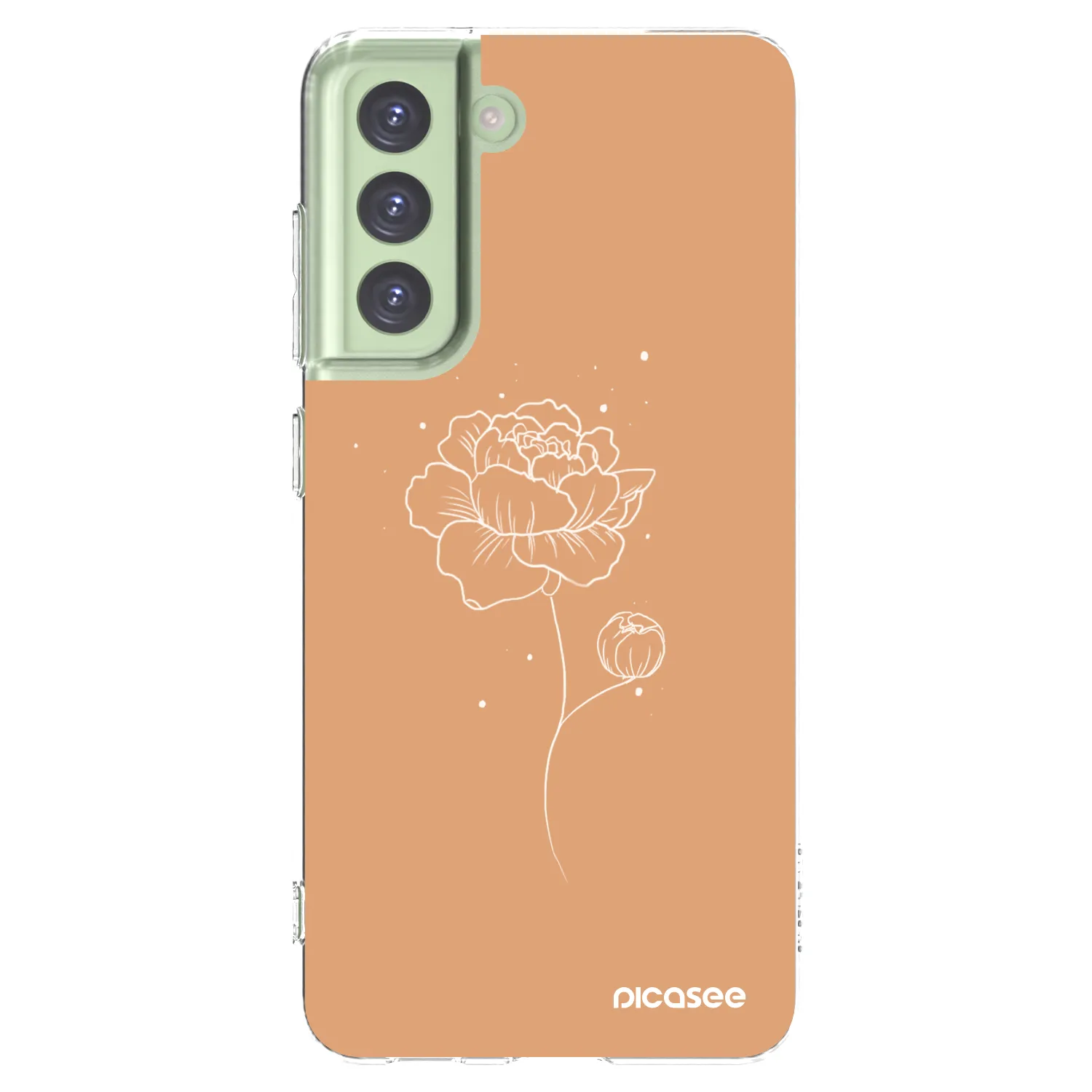 Picasee silikonowe przeźroczyste etui na Samsung Galaxy S21 FE 5G - Peonies