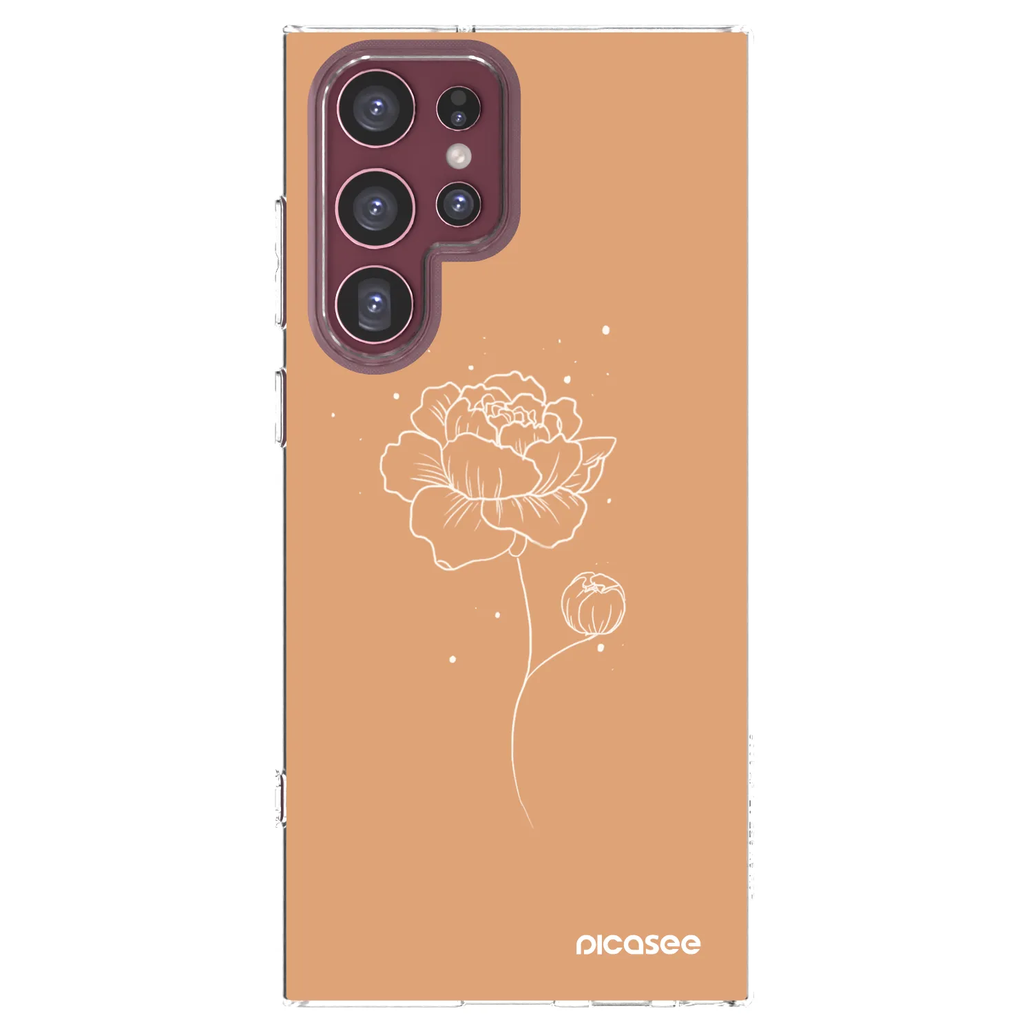 Picasee silikonowe przeźroczyste etui na Samsung Galaxy S22 Ultra 5G - Peonies