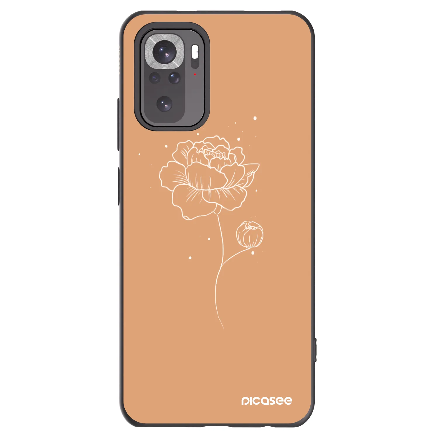 Picasee silikonowe czarne etui na Xiaomi Redmi Note 11S 4G - Peonies