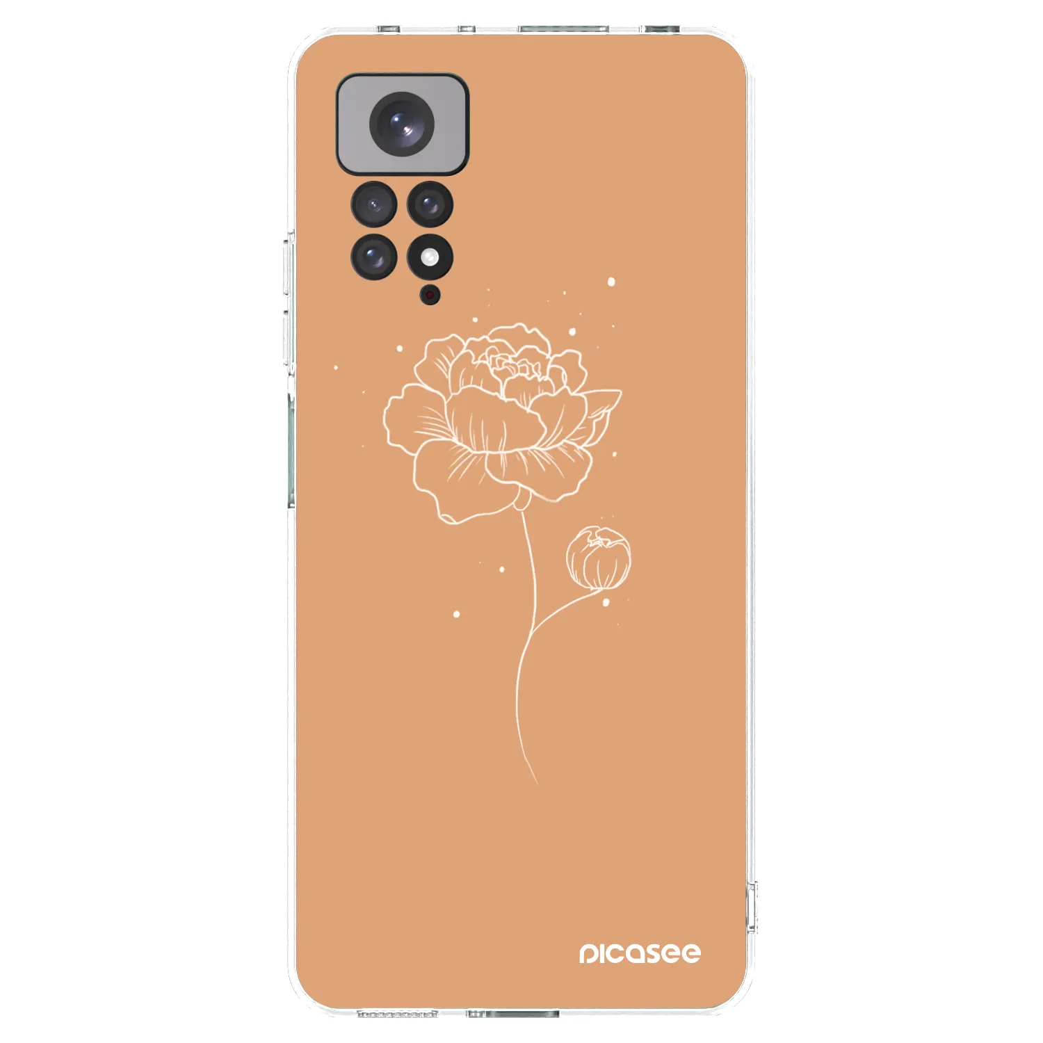 Picasee silikonowe przeźroczyste etui na Xiaomi Redmi Note 11S 4G - Peonies