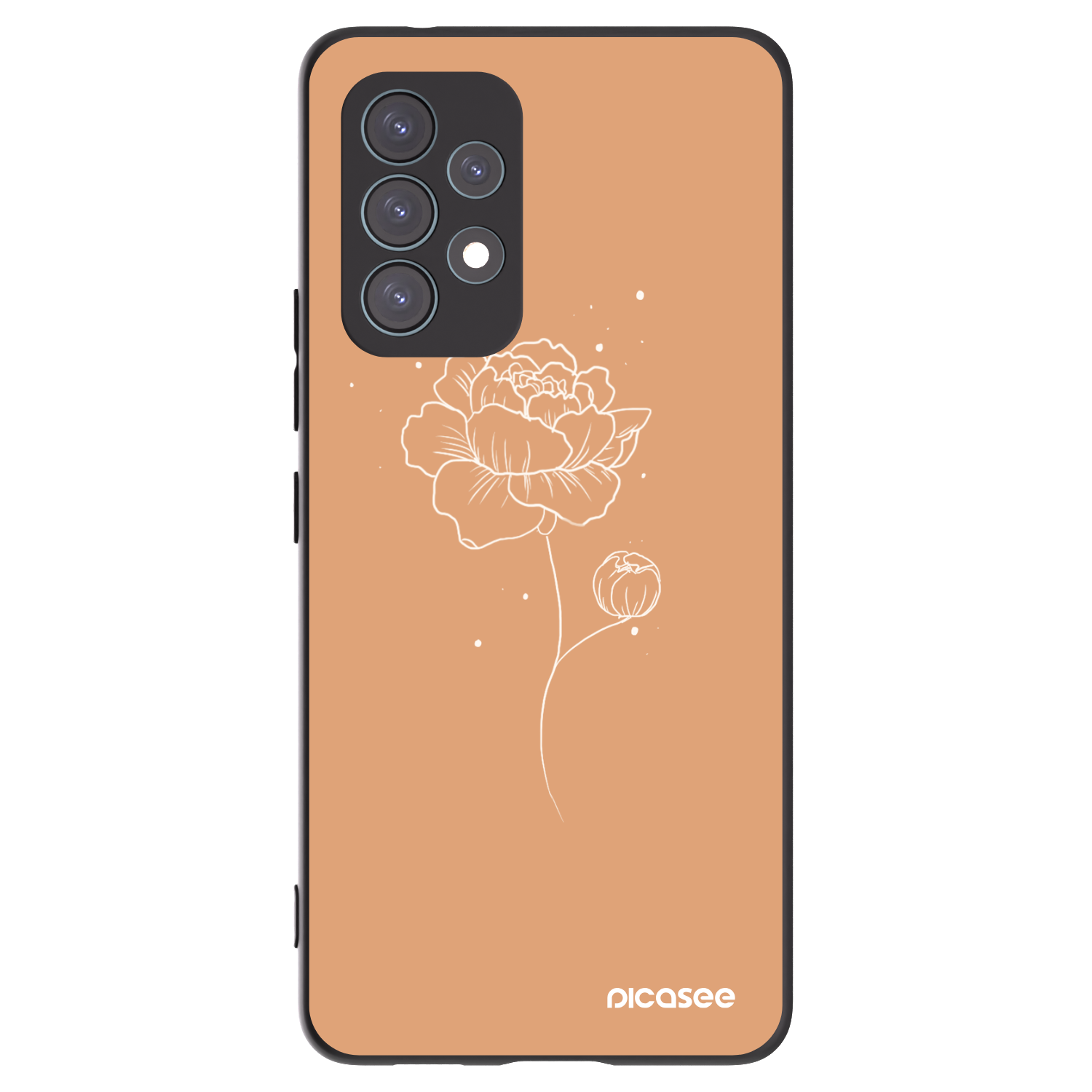 Picasee silikonowe czarne etui na Samsung Galaxy A53 5G A536 - Peonies