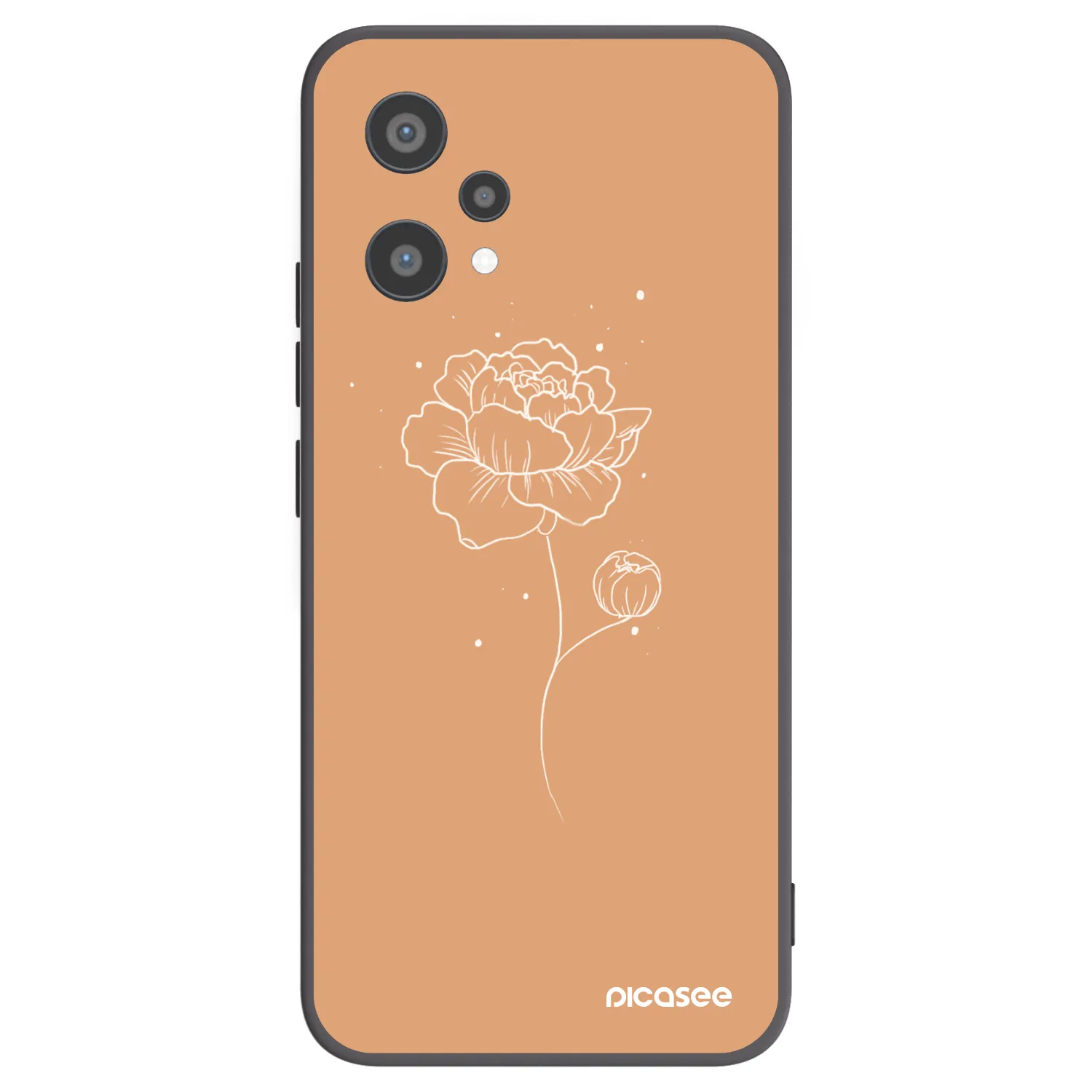 Picasee silikonowe czarne etui na Realme 9 Pro 5G - Peonies