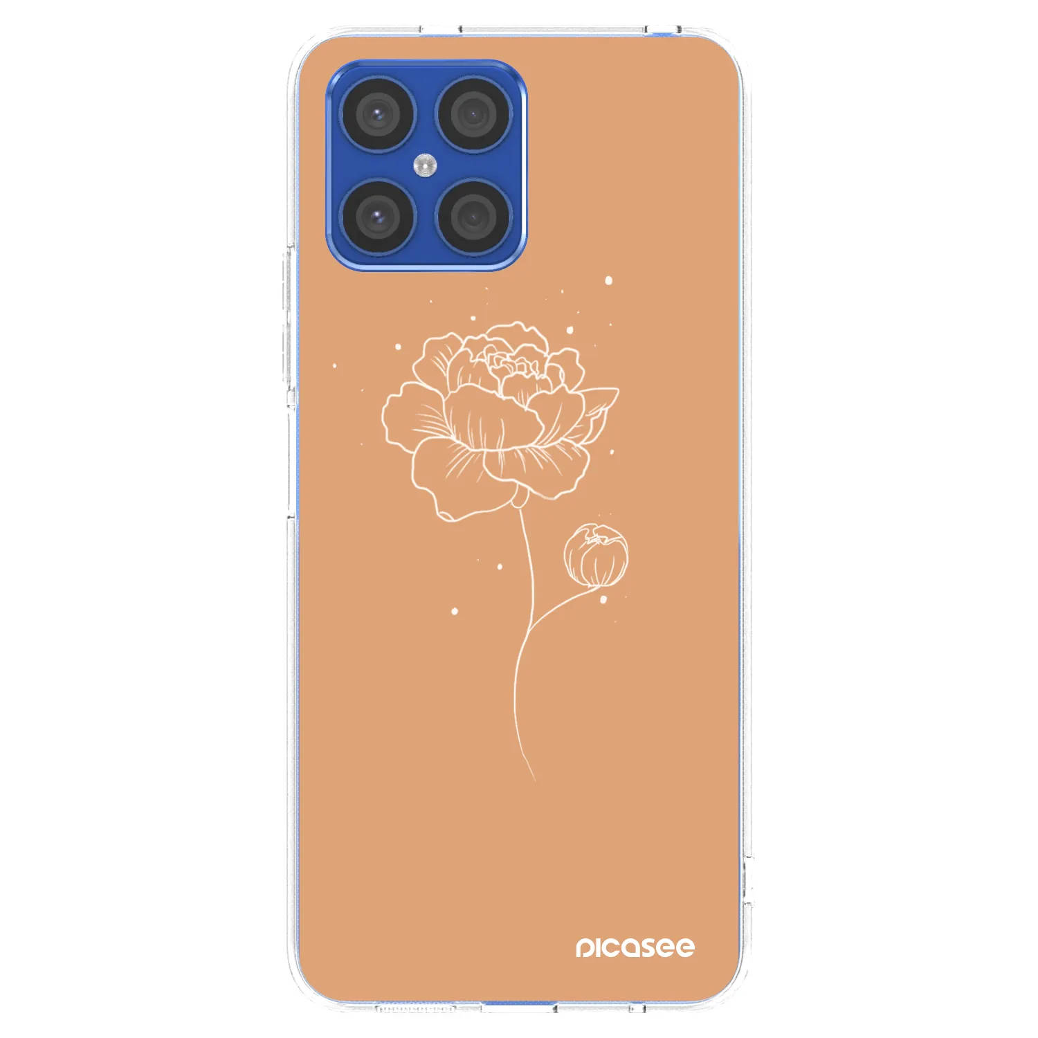 Picasee silikonowe przeźroczyste etui na Honor X8 4G - Peonies