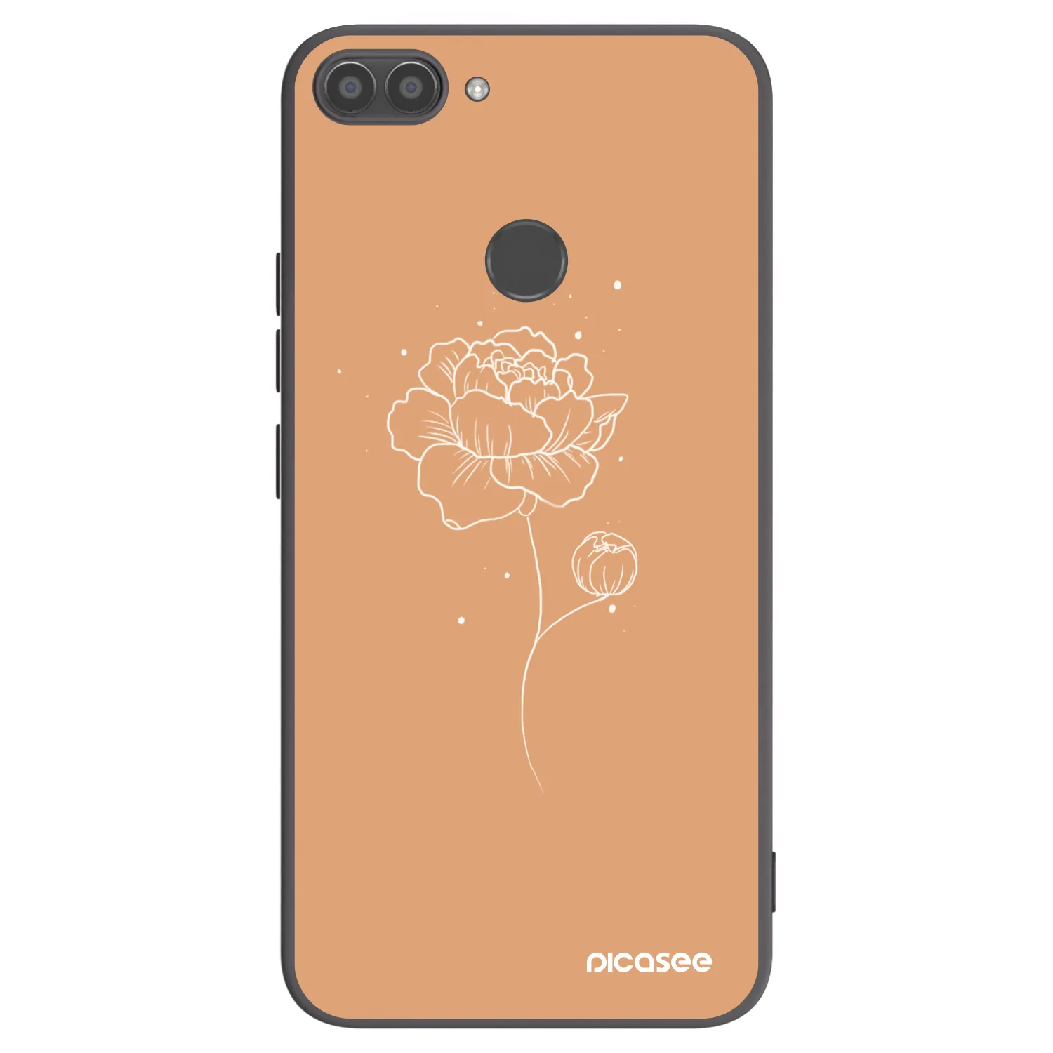 Picasee silikonowe czarne etui na Huawei P Smart - Peonies