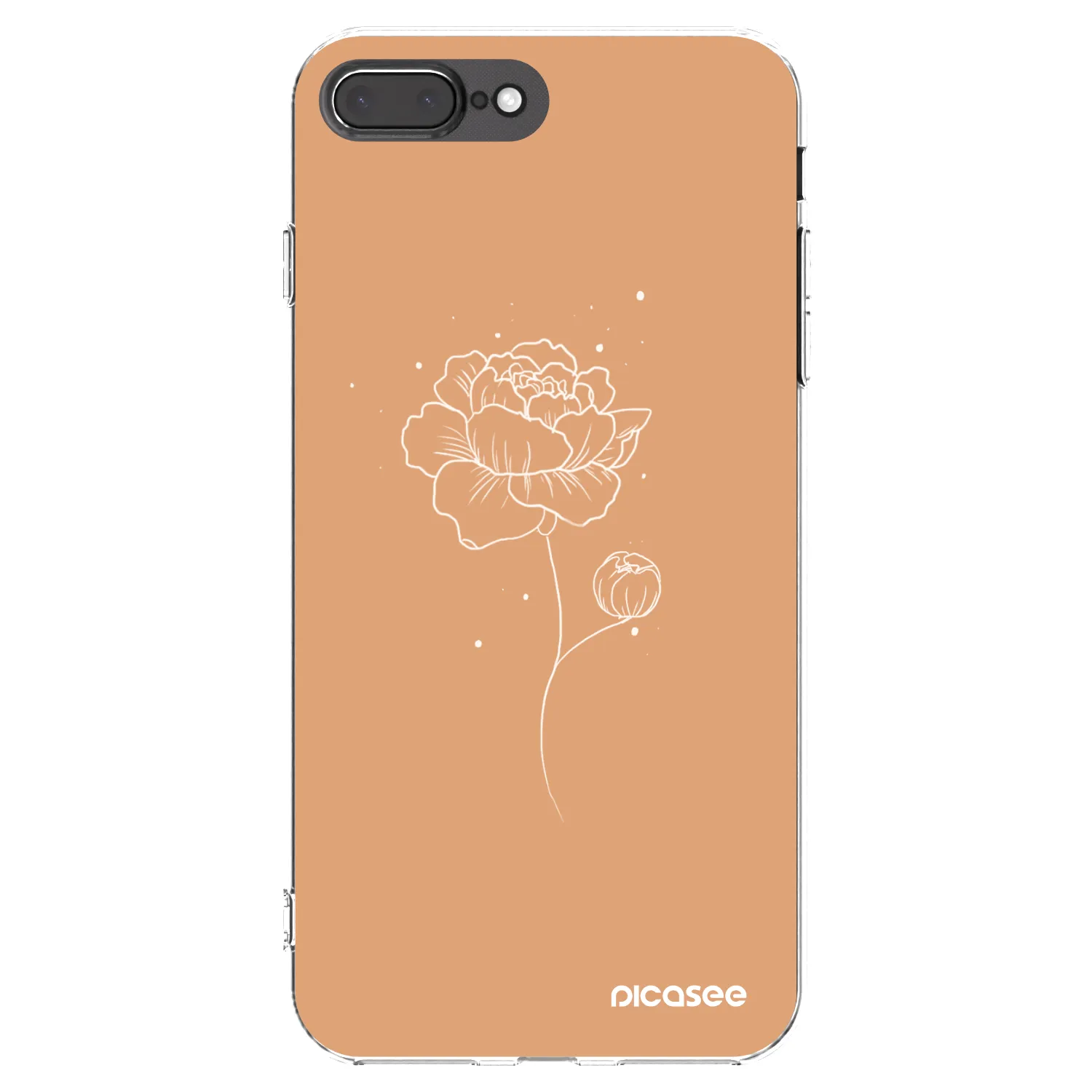 Picasee silikonowe przeźroczyste etui na Apple iPhone 8 Plus - Peonies
