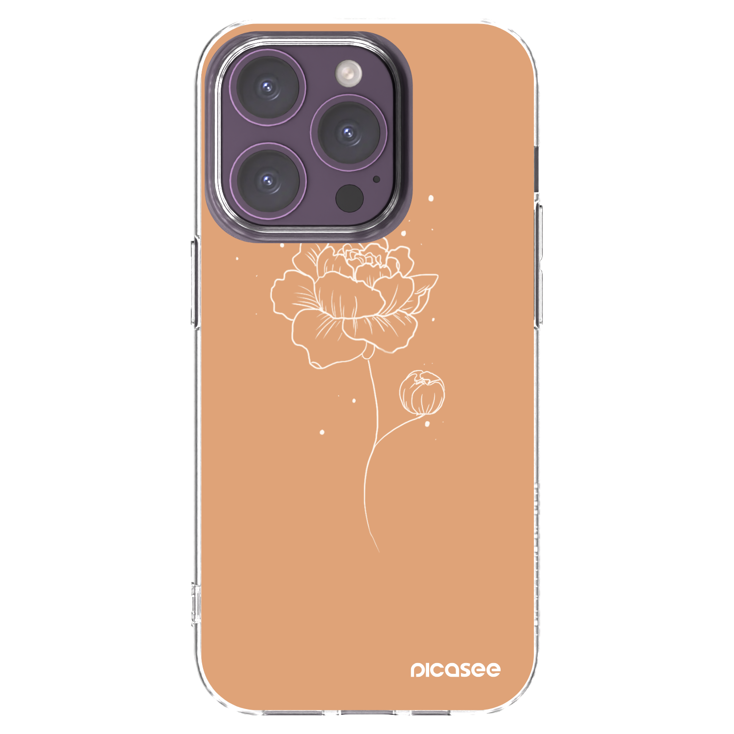 Picasee silikonowe przeźroczyste etui na Apple iPhone 14 Pro - Peonies