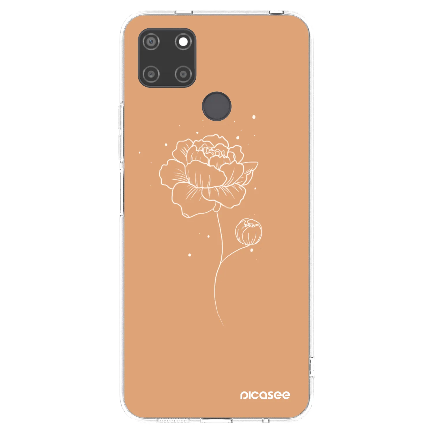 Picasee silikonowe przeźroczyste etui na Realme C21Y - Peonies