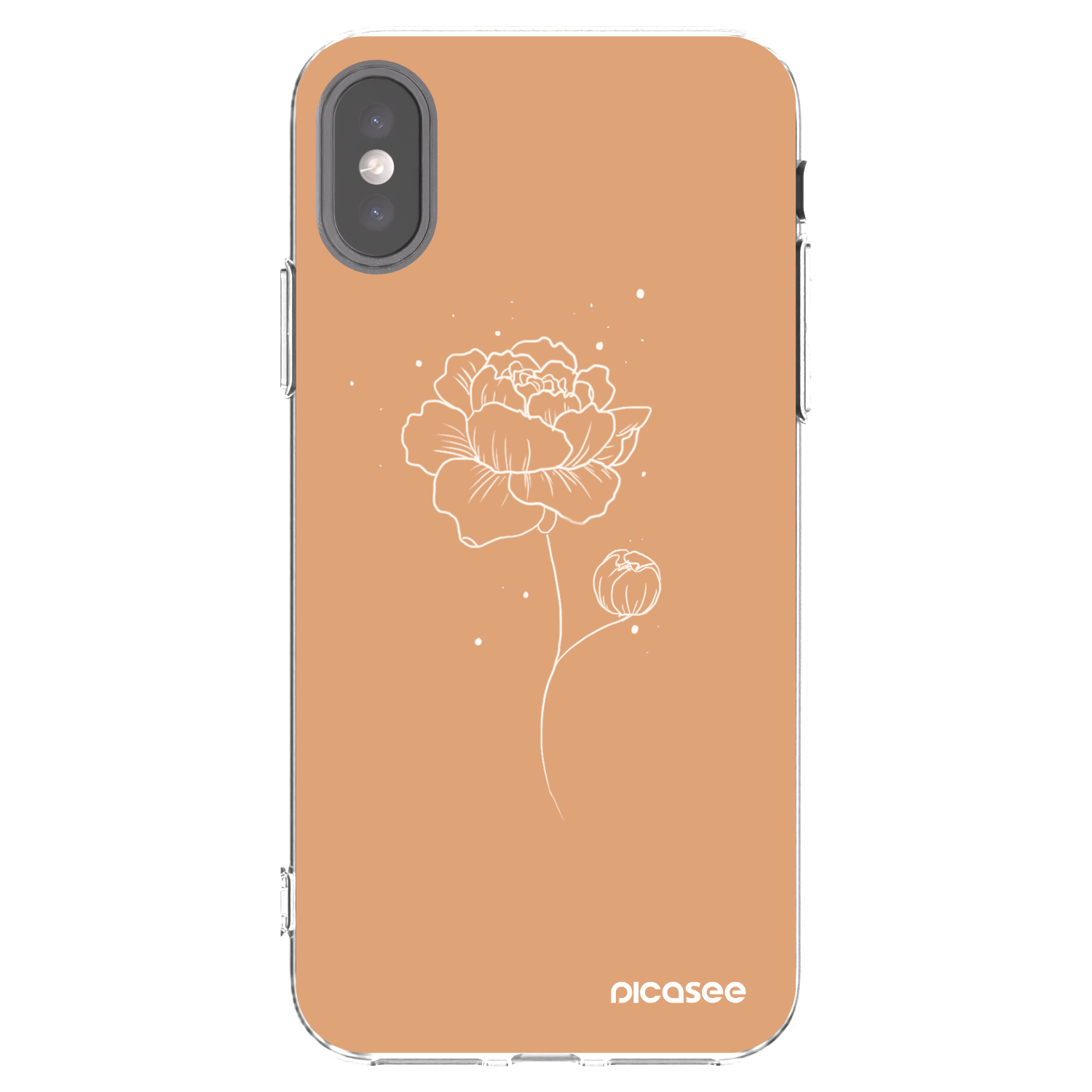 Picasee silikonowe przeźroczyste etui na Apple iPhone X/XS - Peonies